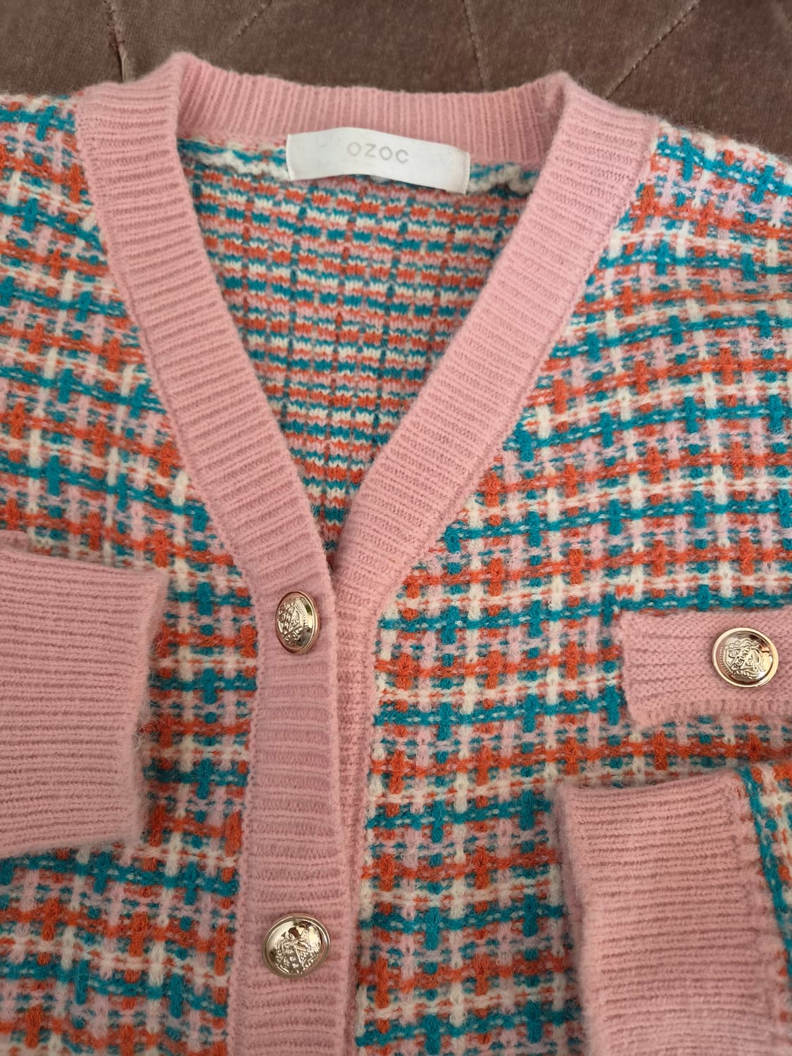 오조크 OZOC 여성 크롭트위드가디건 상품이미지4