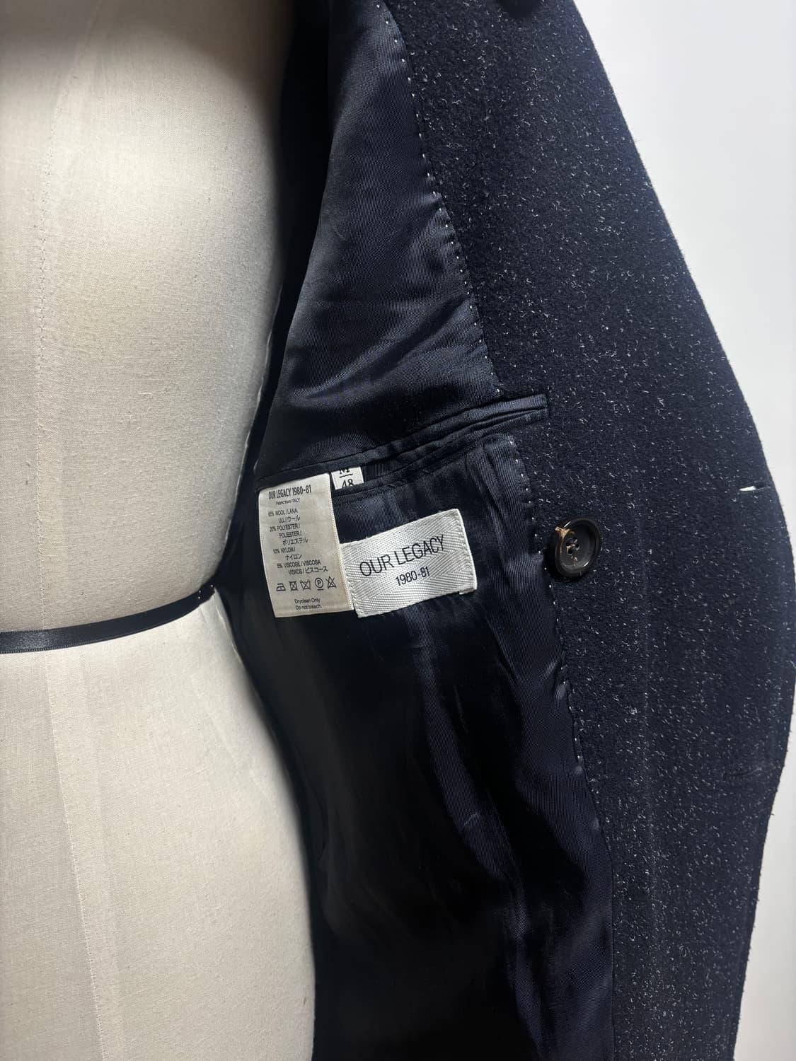 Our Legacy 울 블렌드 테일러드 피크드 더블 코트 네이비 상품이미지2