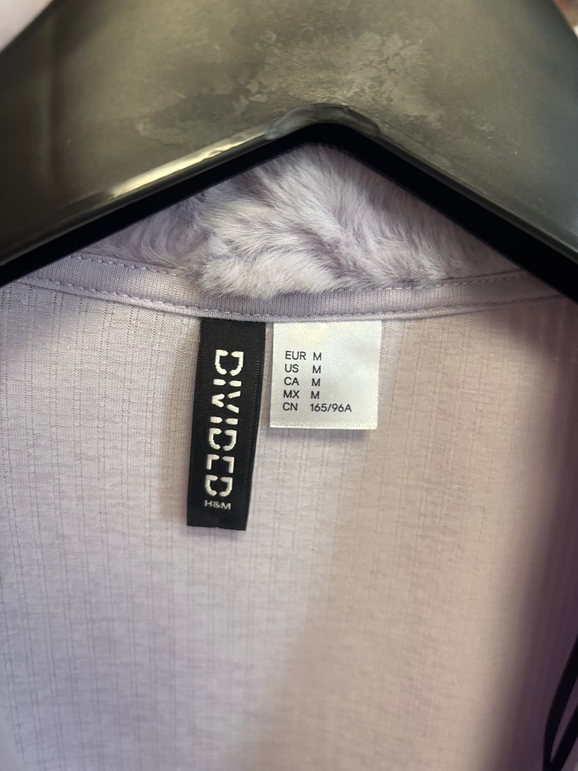 H&M 달천깔 갸루 연보라 퍼 가디건 상품이미지3