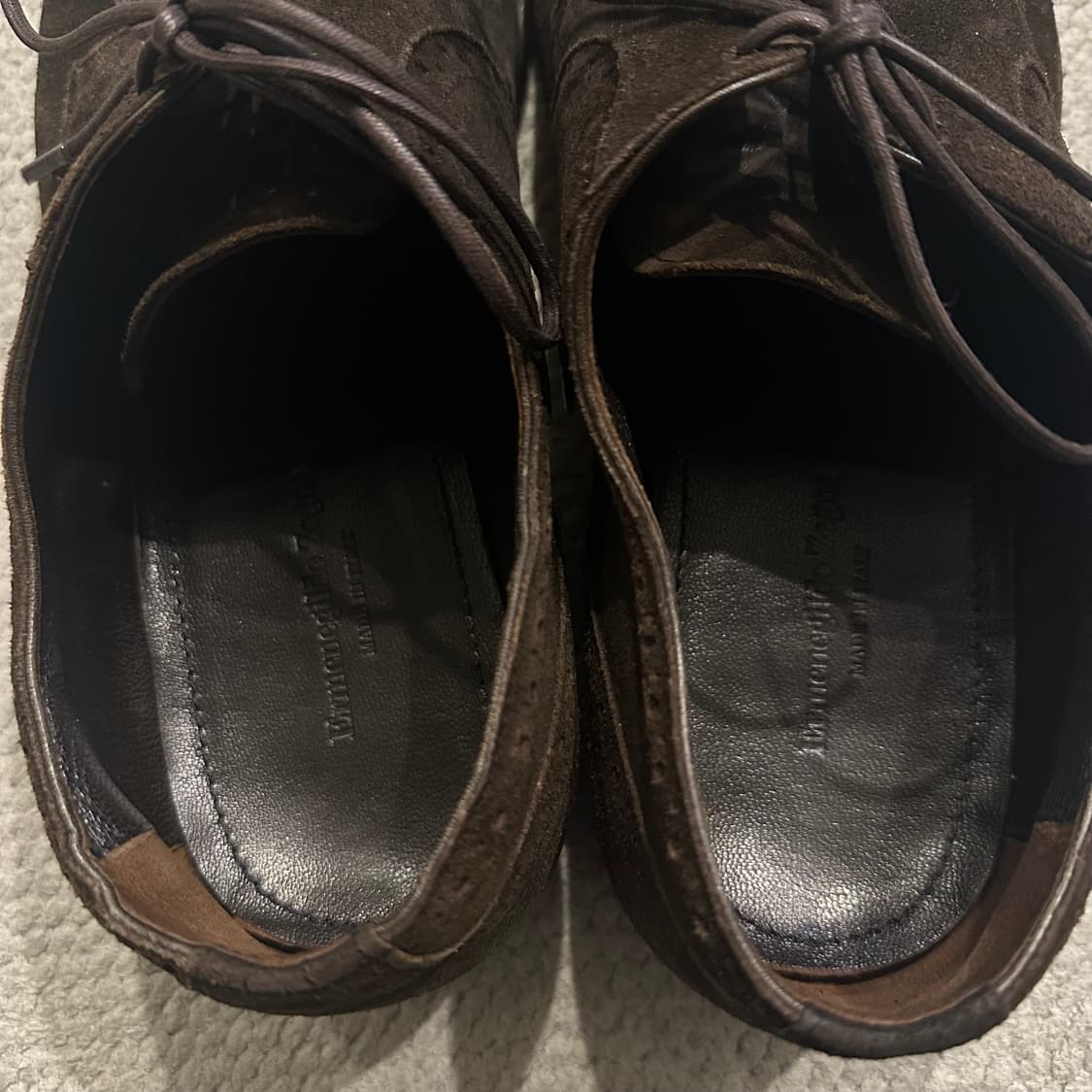 제냐 Ermenegildo Zegna 스웨이드 캡토 옥스포드 슈즈 상품이미지4