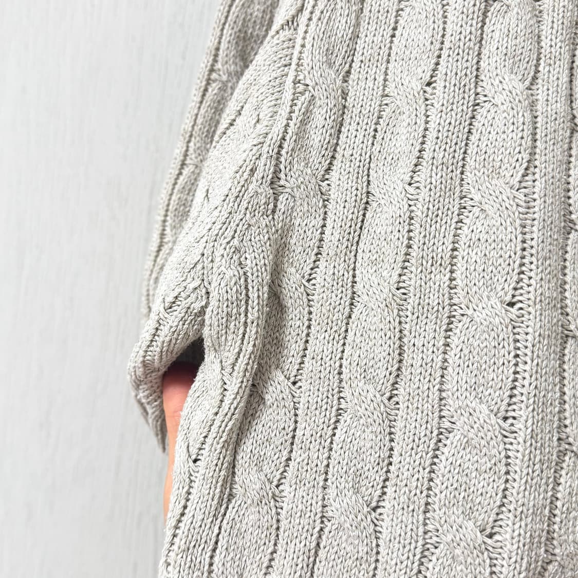 드파운드 케이블 니트 베이지 상품이미지4