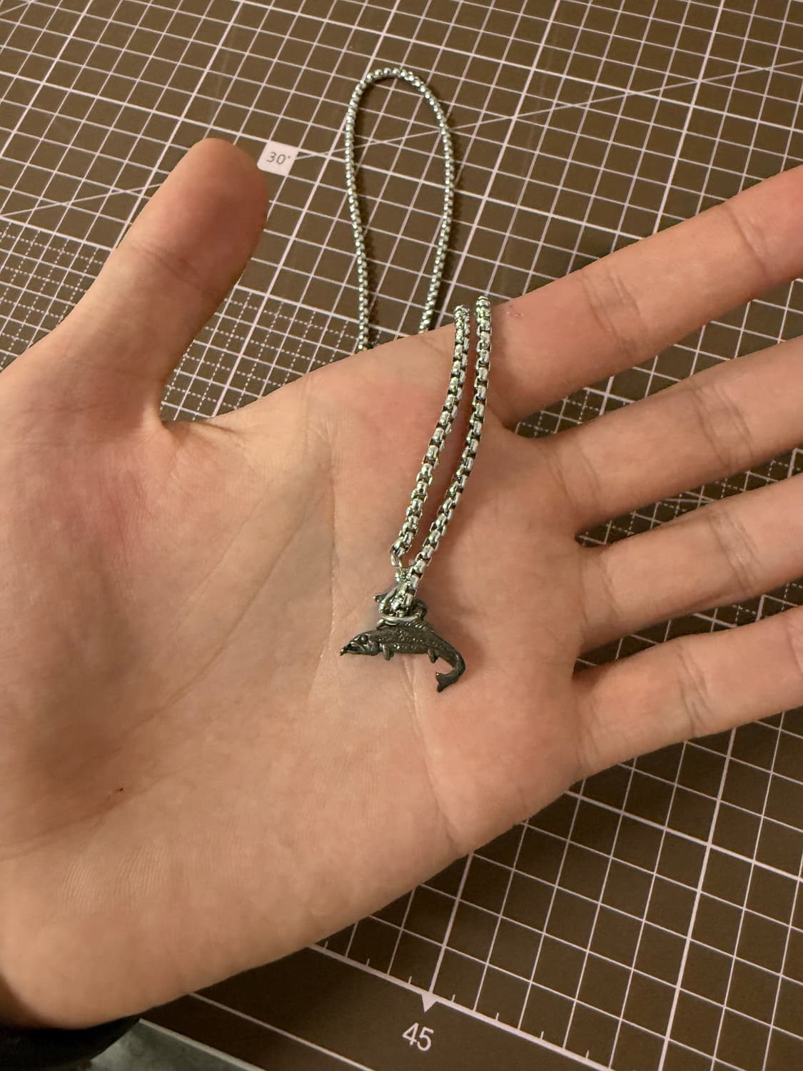 빈티지 나바호 실버 송어 팬던트, 체인 상품이미지2