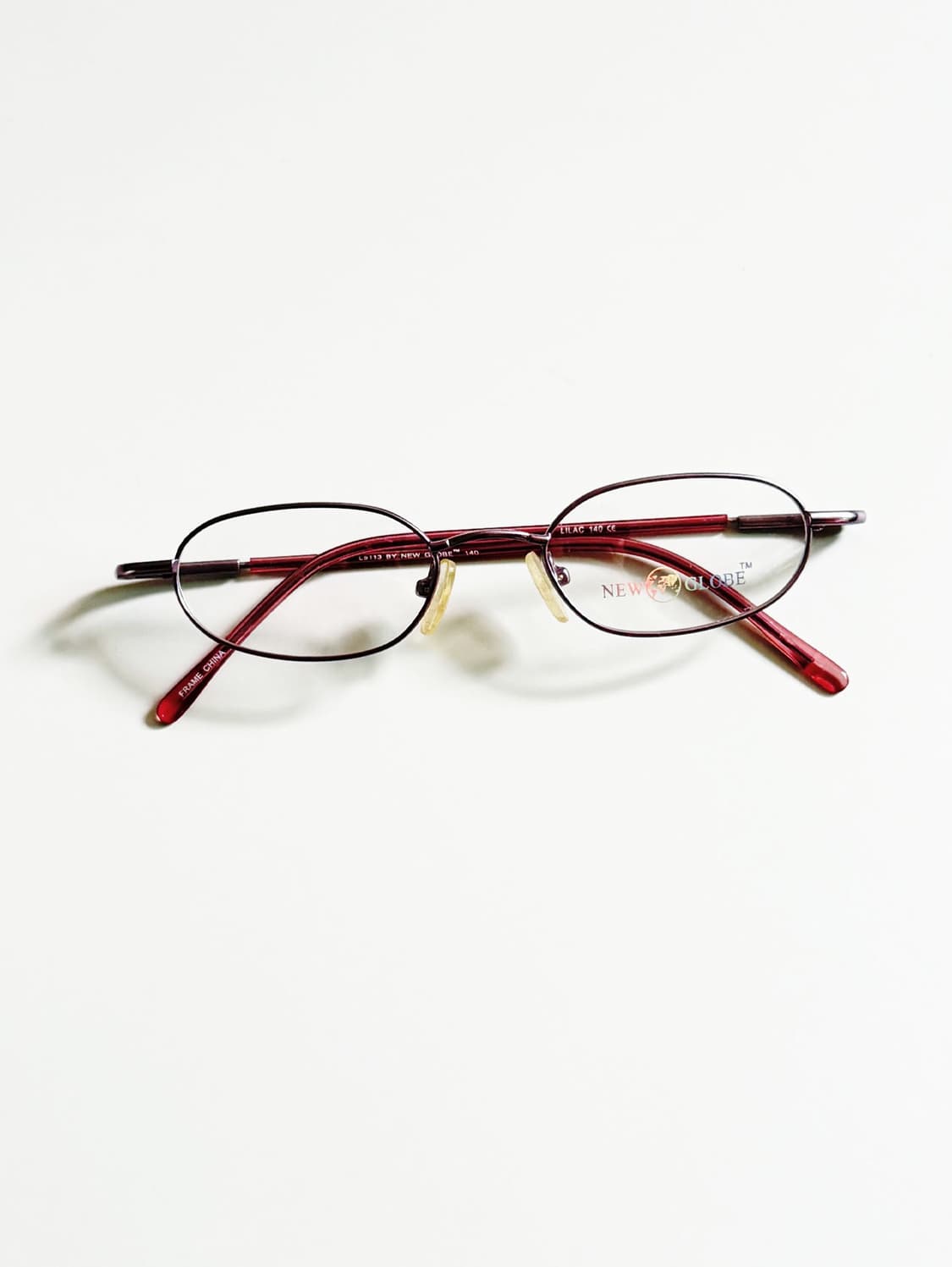 90s NEW GLOBE 라이트퍼플 슬림 오벌 빈티지 안경 상품이미지2