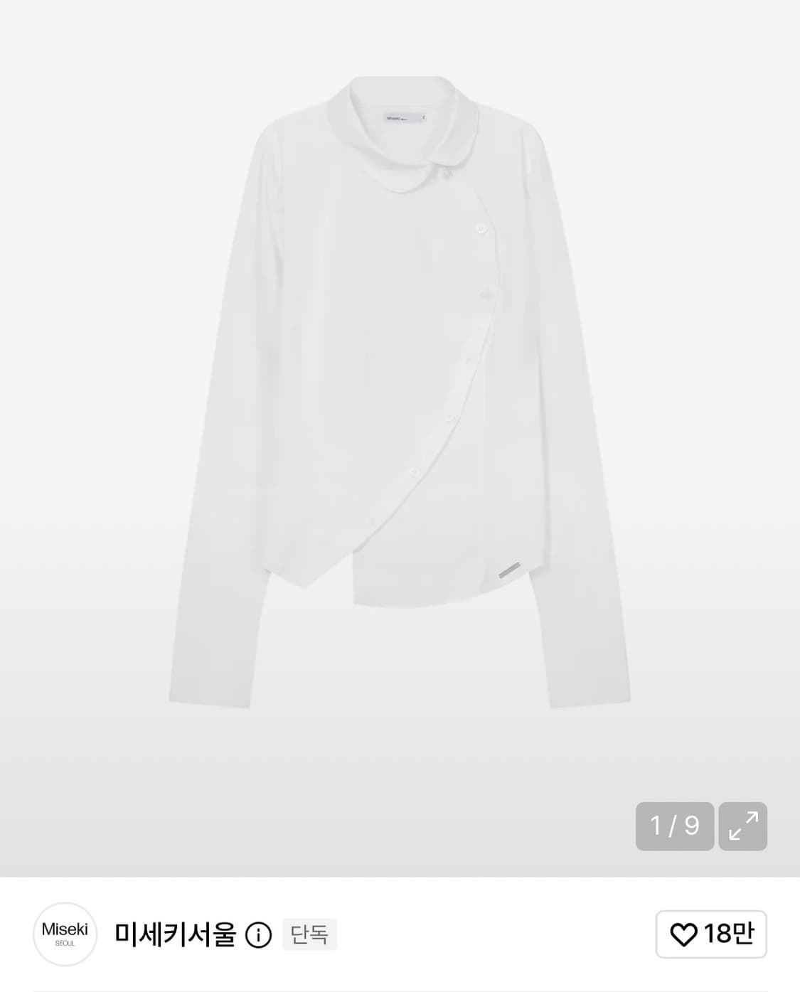 미세키서울 Oblique button shirts 오블리크 버튼 셔츠  상품이미지1