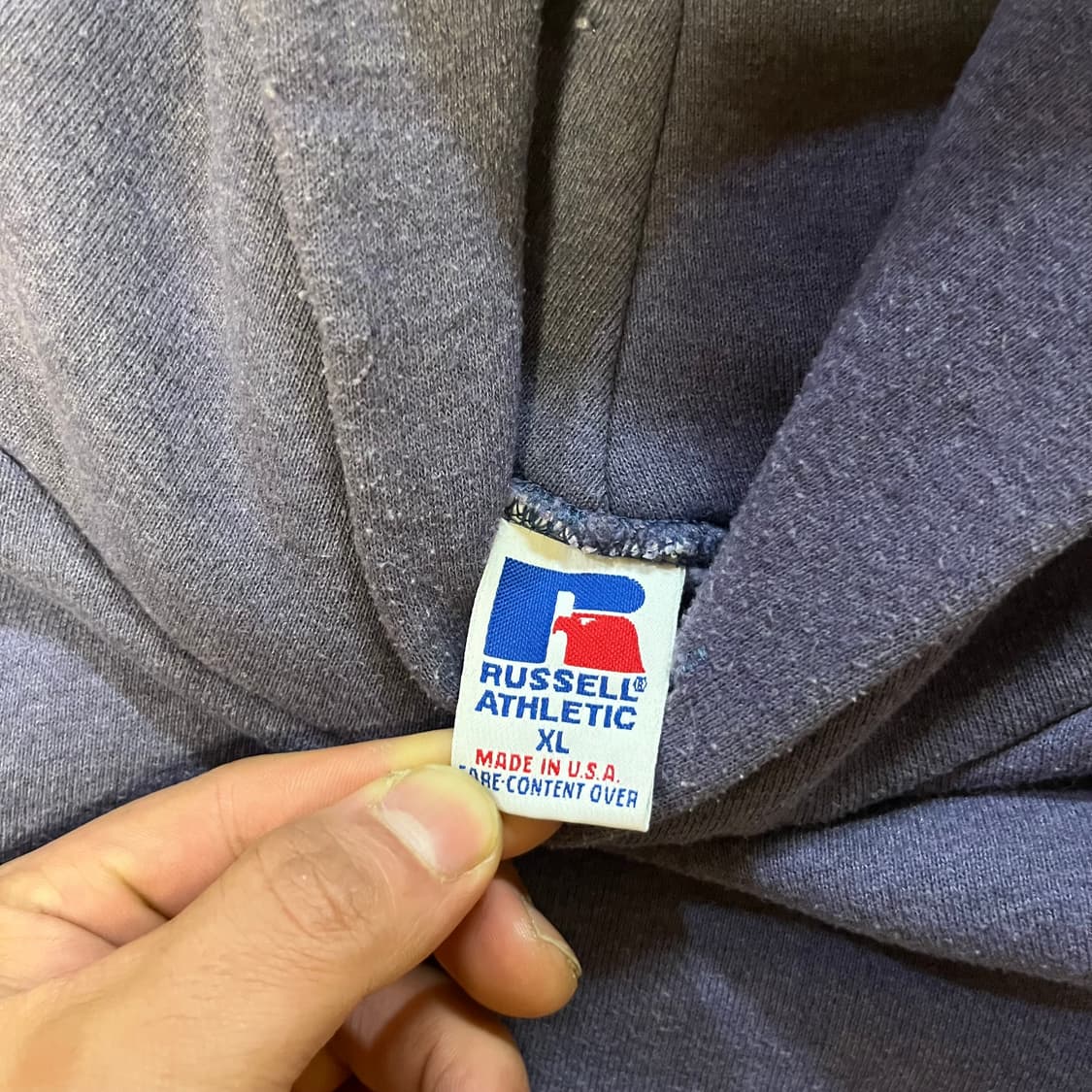 [XL] 90s 빈티지 러셀 후드 그레이 퍼플 상품이미지2