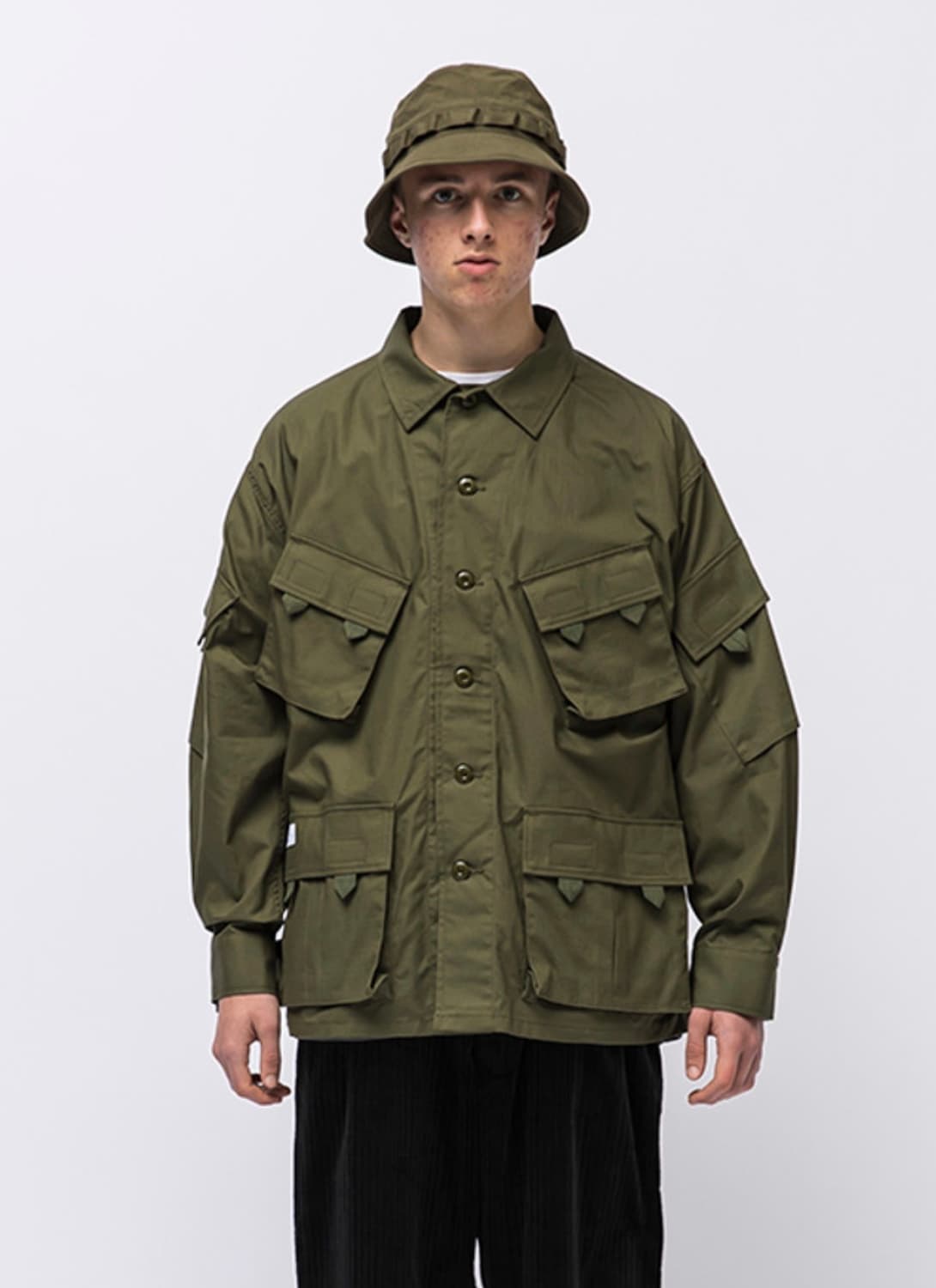 2) 더블탭스 유틸리티 립스탑 포켓 밀리터리 카모 자켓 오버사이즈 상품이미지3