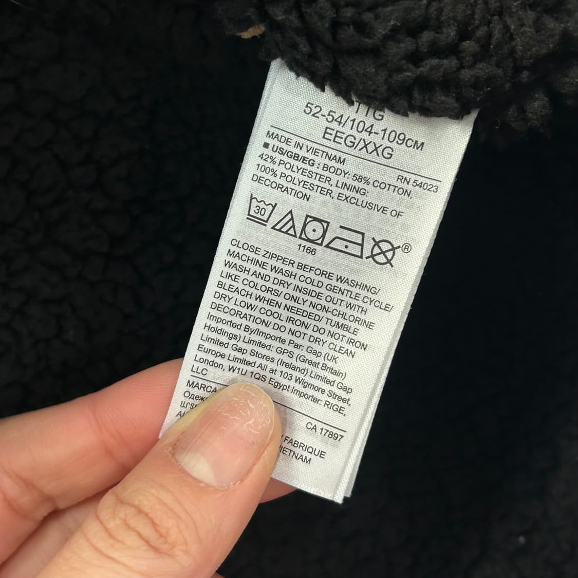 Gap 갭 블랙 퍼 안감 후드집업  상품이미지6