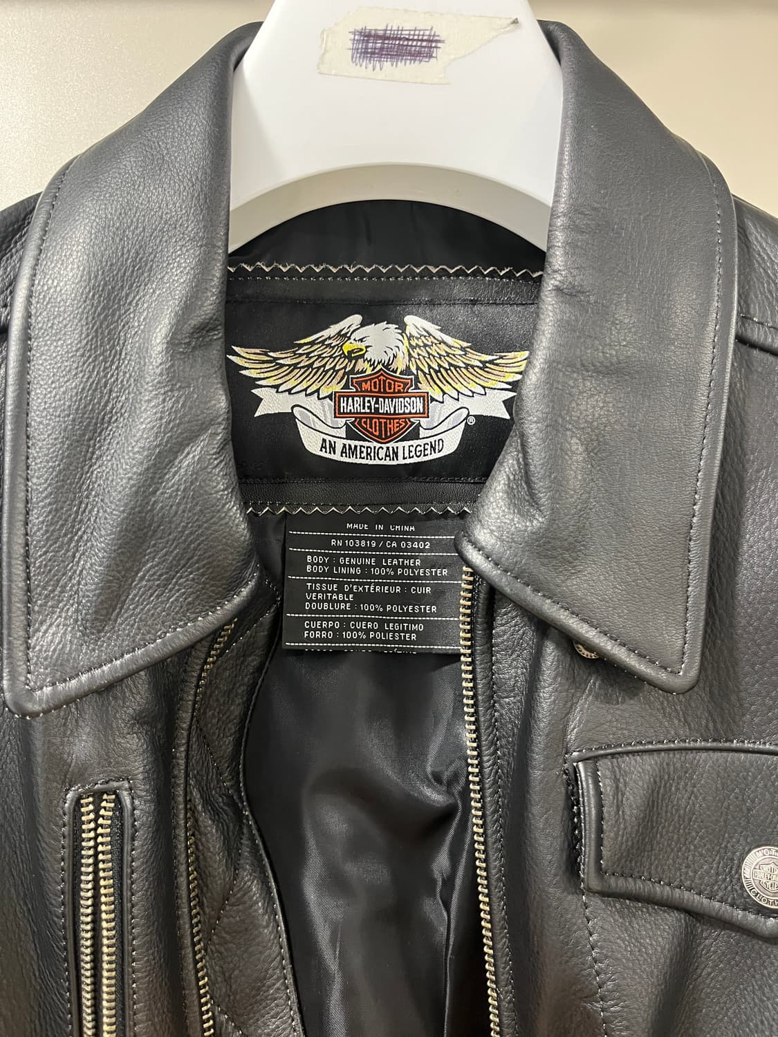 00s 할리 데이비슨 소가죽 라이더 자켓 상품이미지3