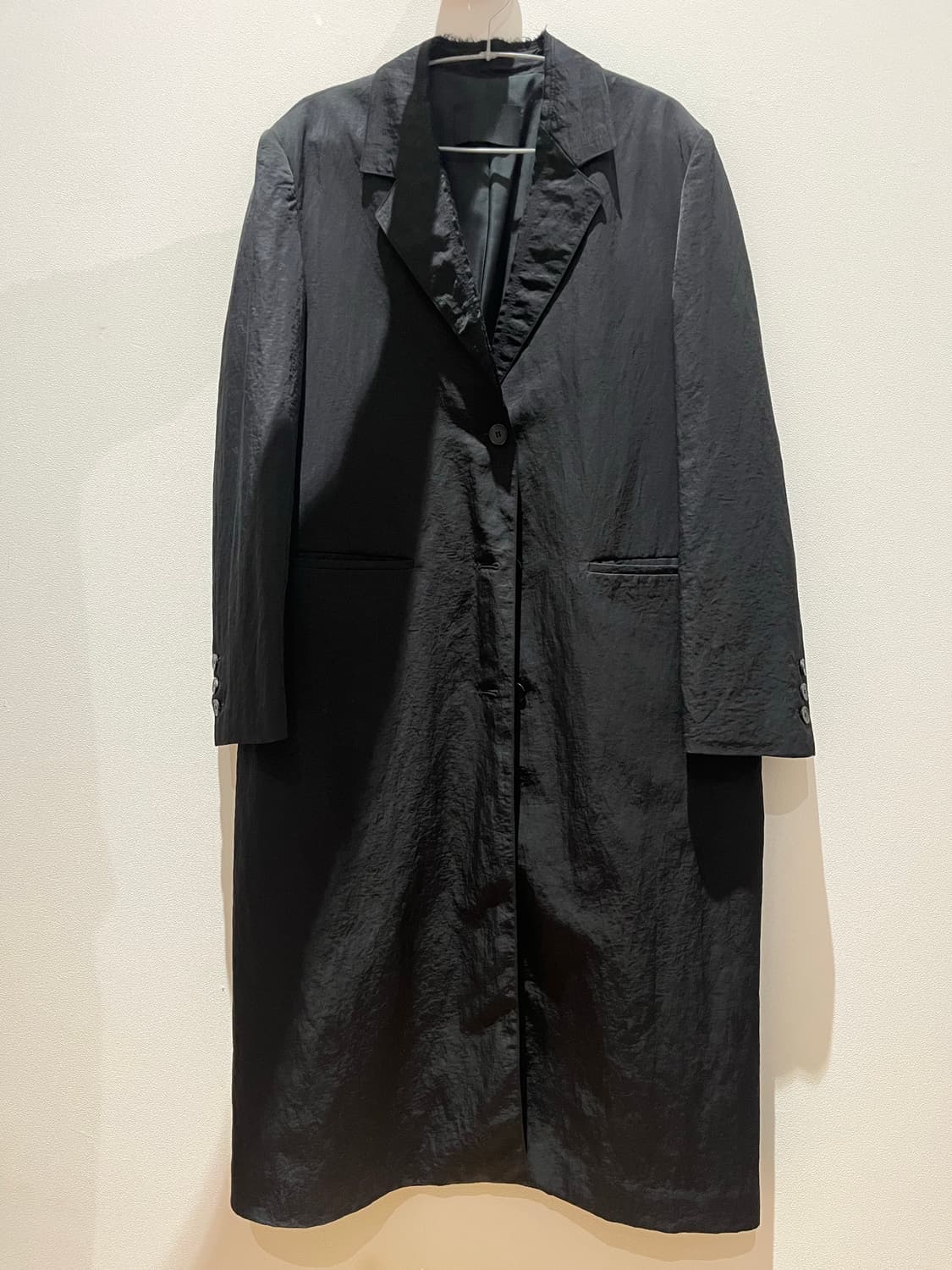 스튜디오테이블 나일론 코트 롱 자켓 블랙 상품이미지1