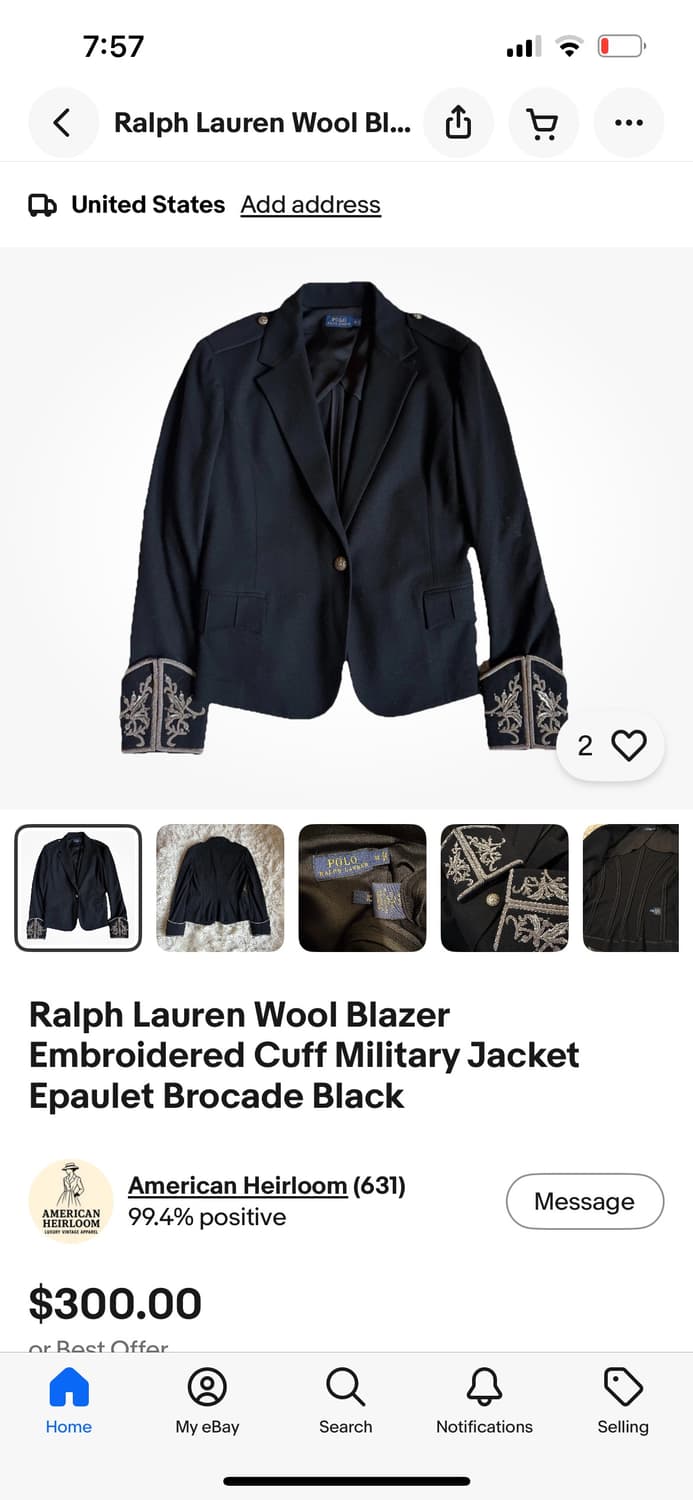 폴로 랄프로렌 자수 디테일 블레이저 ✨ 상품이미지4