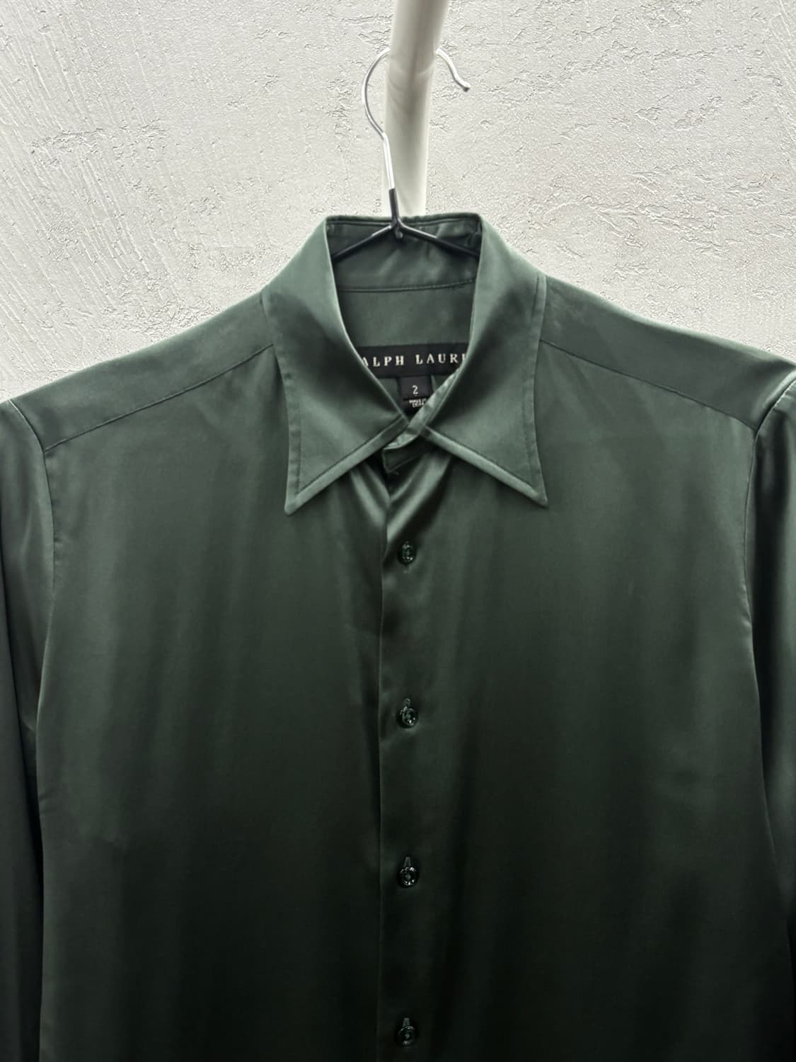 랄프로렌 그린 새틴 드레스 셔츠 상품이미지3