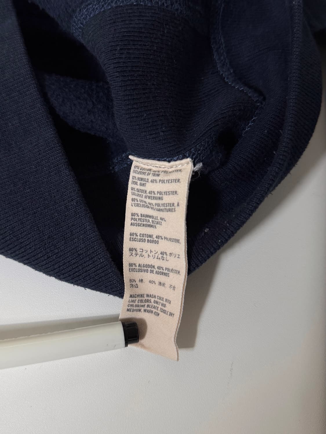 아베크롬비 00‘s 핑크 패치 로고 네이비 스웻 후드집업 상품이미지5