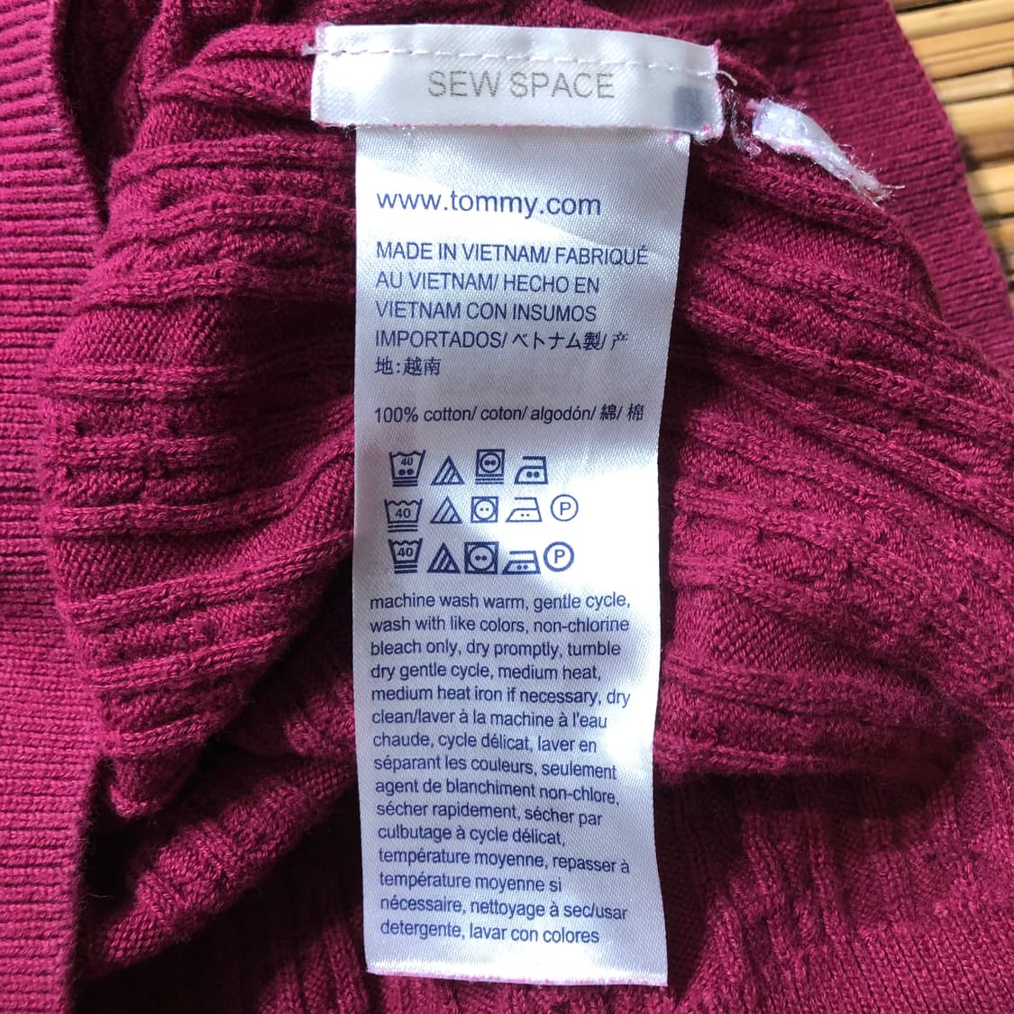타미 힐피거 버건디 니트 xxs 상품이미지5