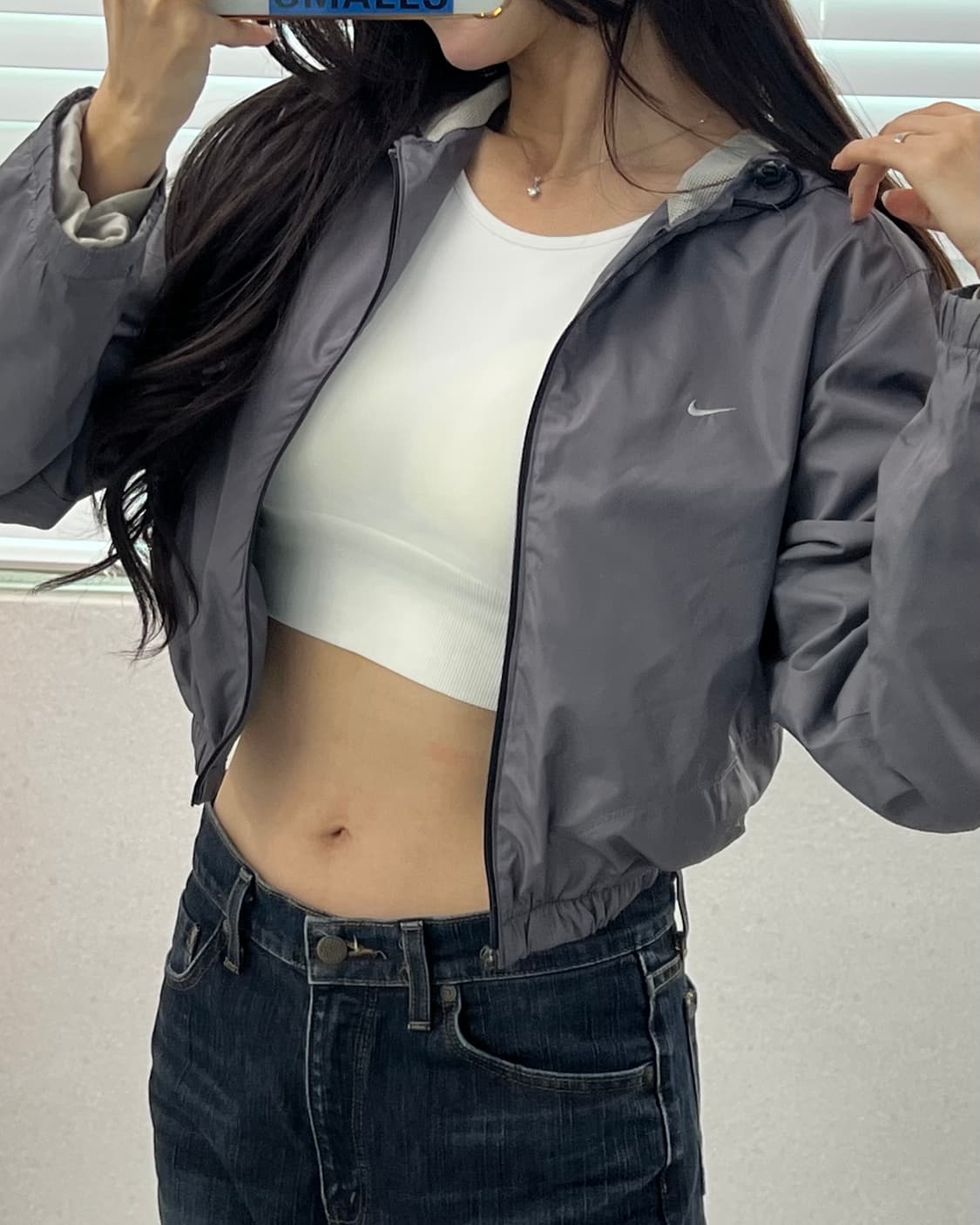 (WOMEN)나이키 크롭 바람막이-M1857 상품이미지1