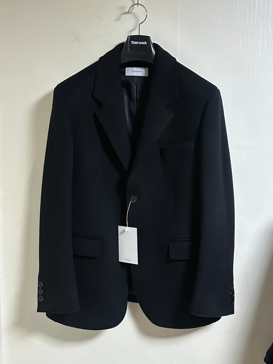 새상품 수수료X)토니웩 울 캐시 하프 코트 커팅 블레이저/L/블랙 상품이미지1