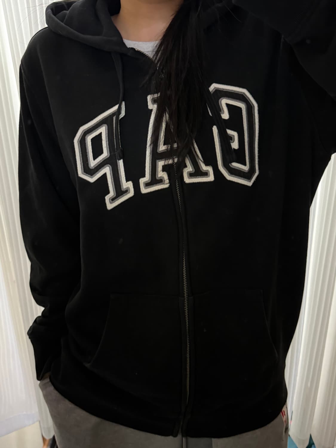 갭 블랙 후드집업 L 상품이미지1