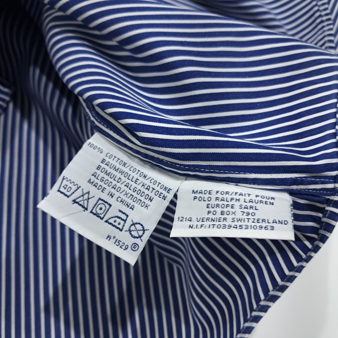 CL518 XL 폴로 커스텀핏 스트라이프 블루화이트 셔츠 상품이미지5