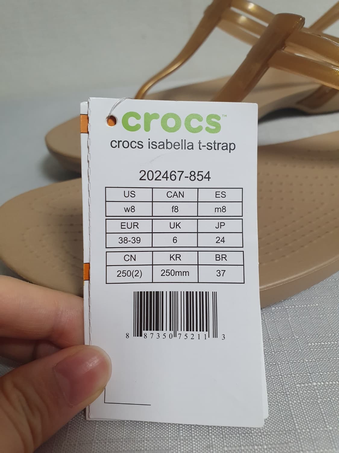 미사용 크록스 여성 샌들 이사벨라 T스트랩 202467-854 250mm 상품이미지5