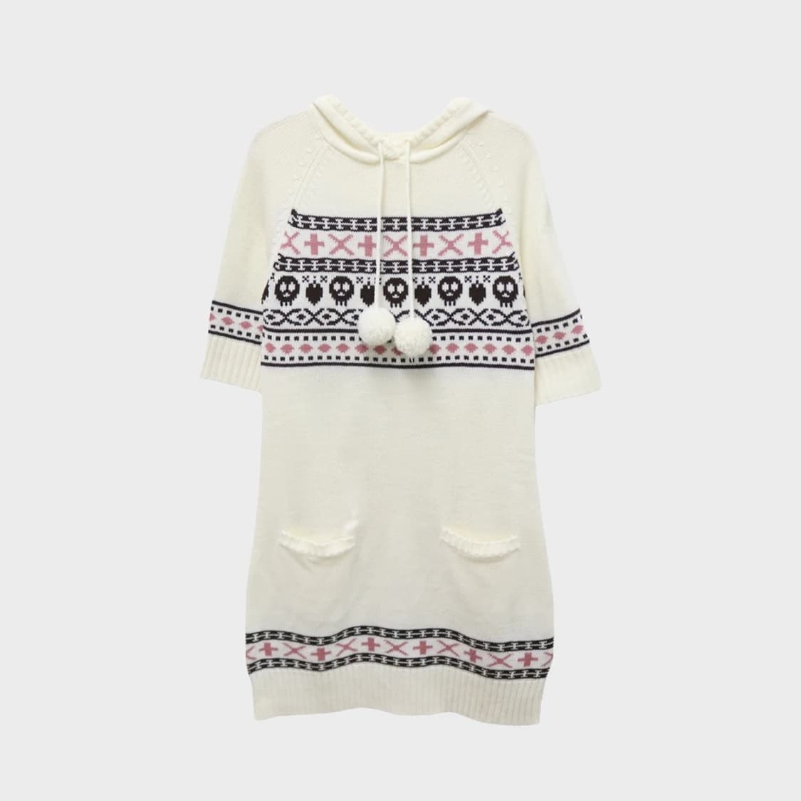 J-HONEY 울 후드 반팔 니트 원피스 63290 상품이미지1