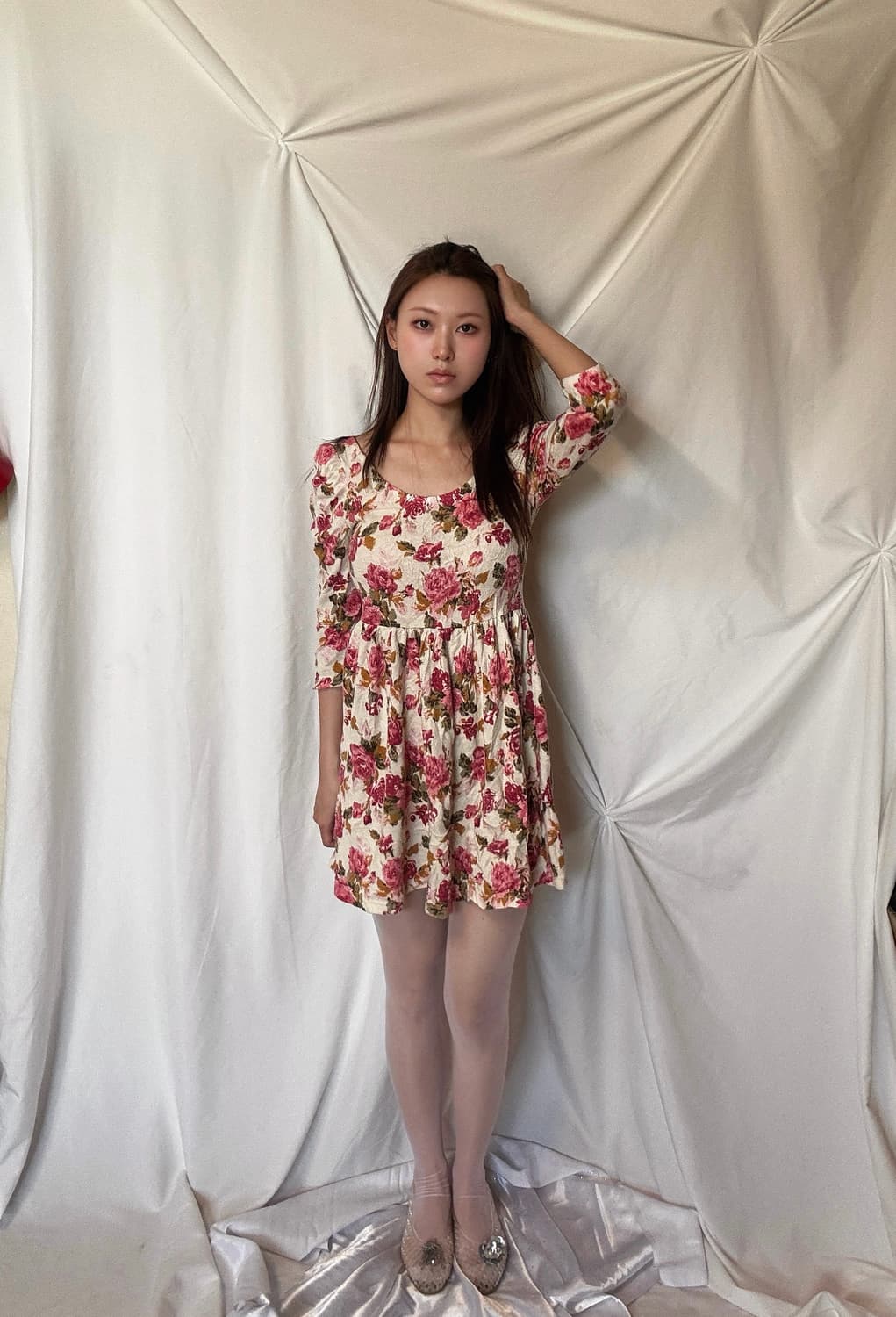 muse muse 히메카지 오네갸루 플라워 원피스 상품이미지5