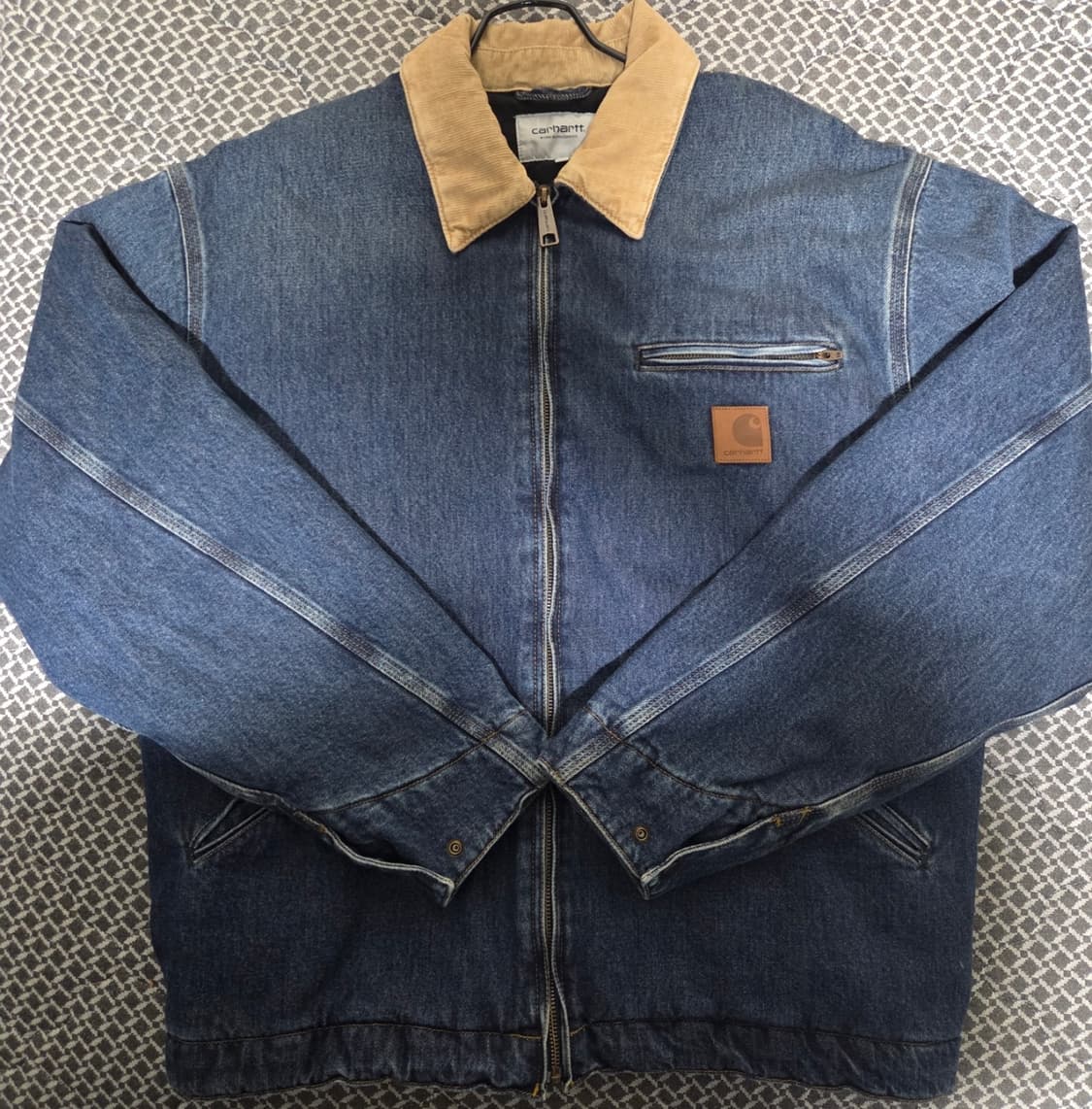 칼하트윕 OG 디트로이트 자켓 블루 더스티 해밀턴 브라운 L 상품이미지4