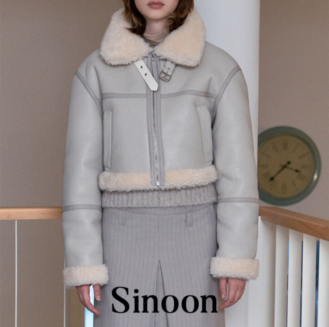 Sinoon 시눈 크롭 무스탕 상품이미지1