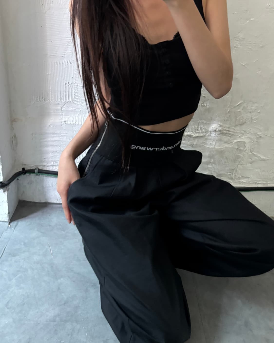 Alexander Wang 알렉산더왕 로고 밴딩 와이드 캐롯 팬츠 상품이미지2