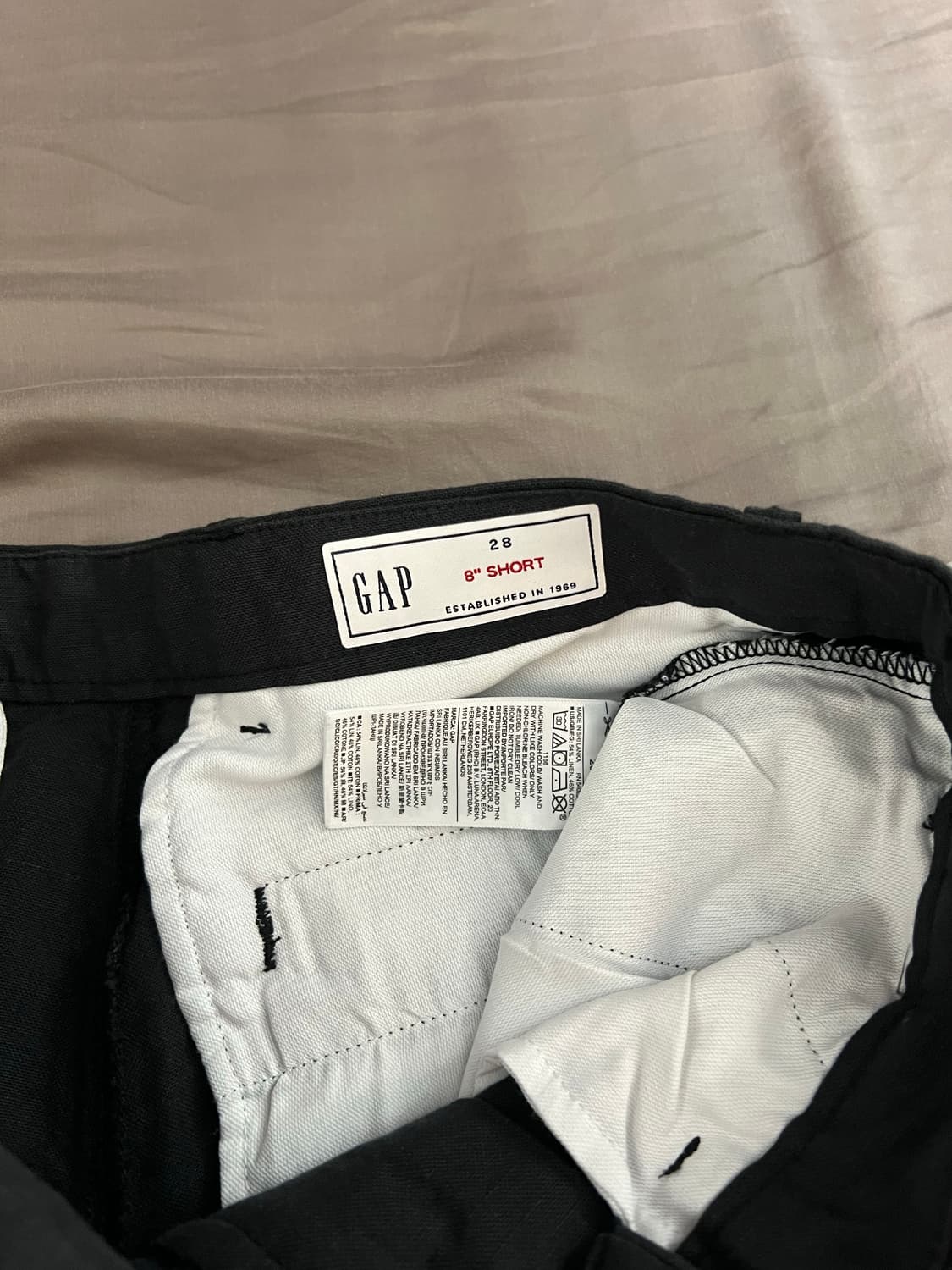 갭 GAP 린넨 반바지 프렙스터 검정 28 새제품 상품이미지5