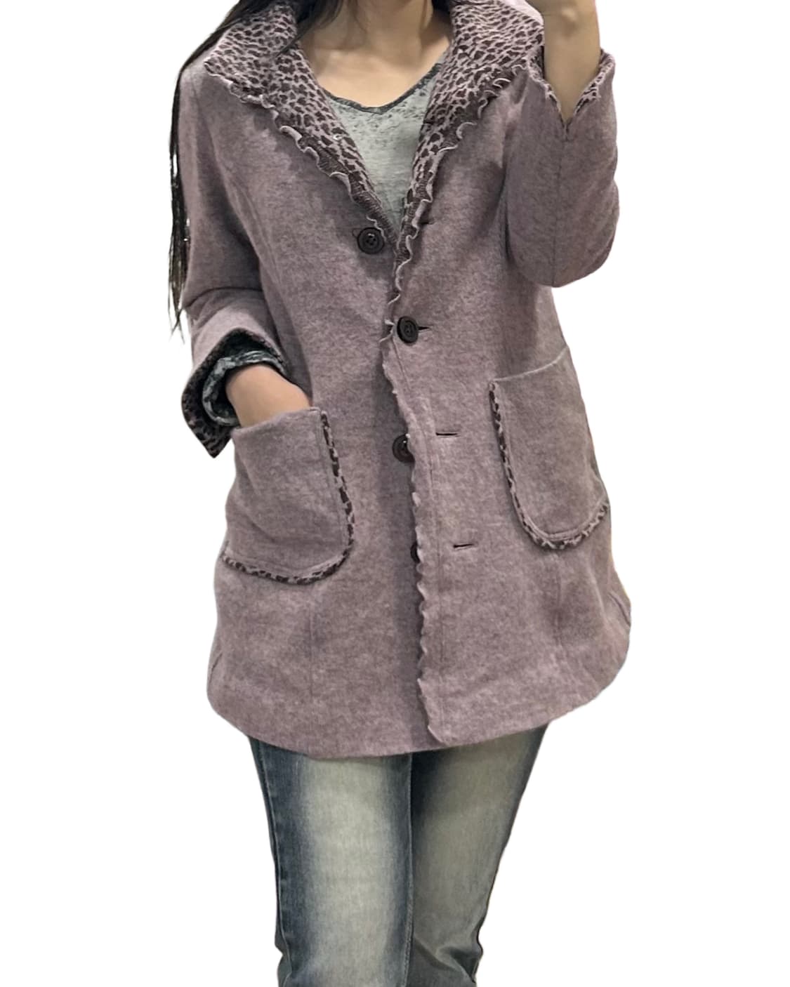 오사키나나 레오파드 코트 오네갸루 데일리 상품이미지2