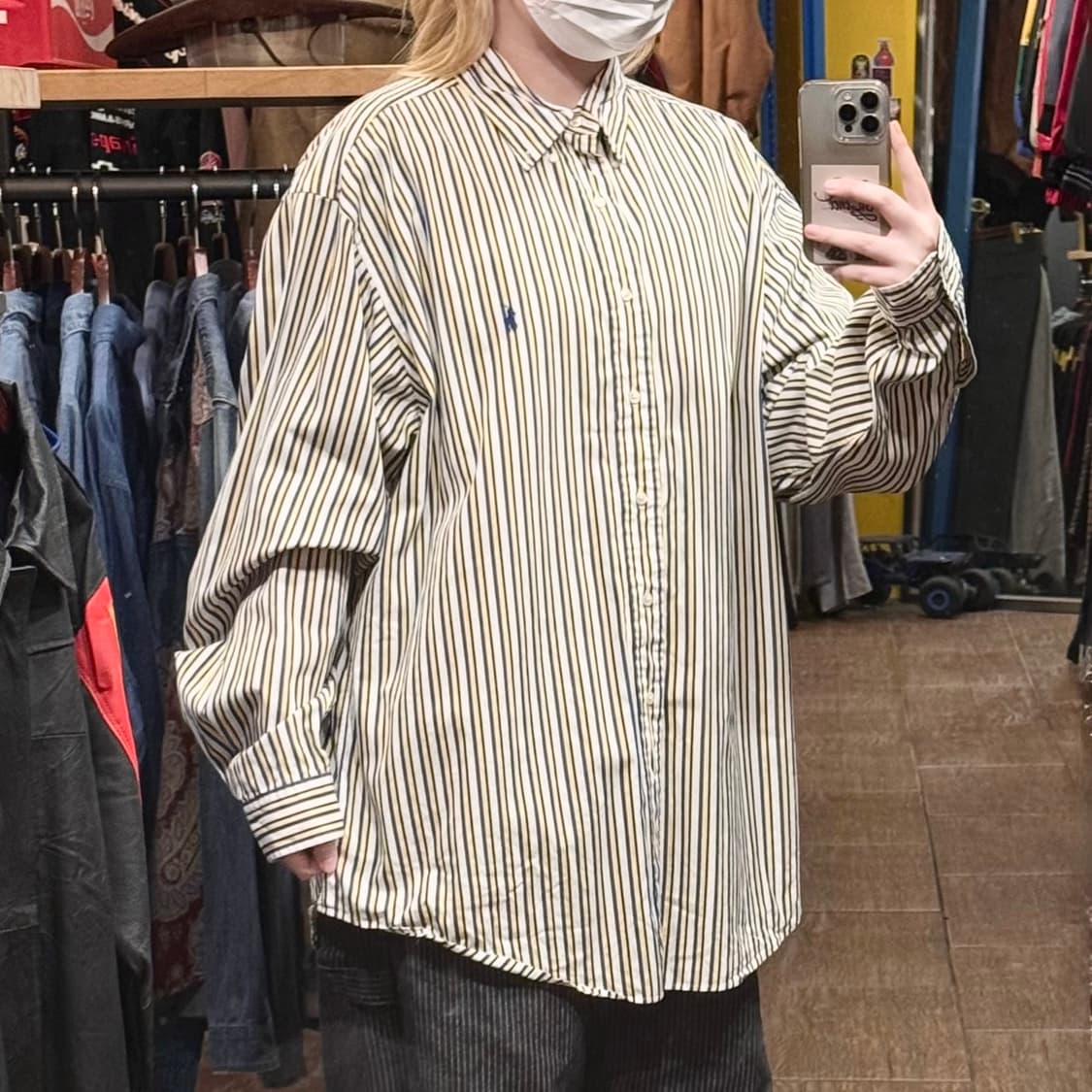 [HI] 폴로 랄프로렌 긴팔셔츠 스트라이프 옐로우블루 상품이미지3