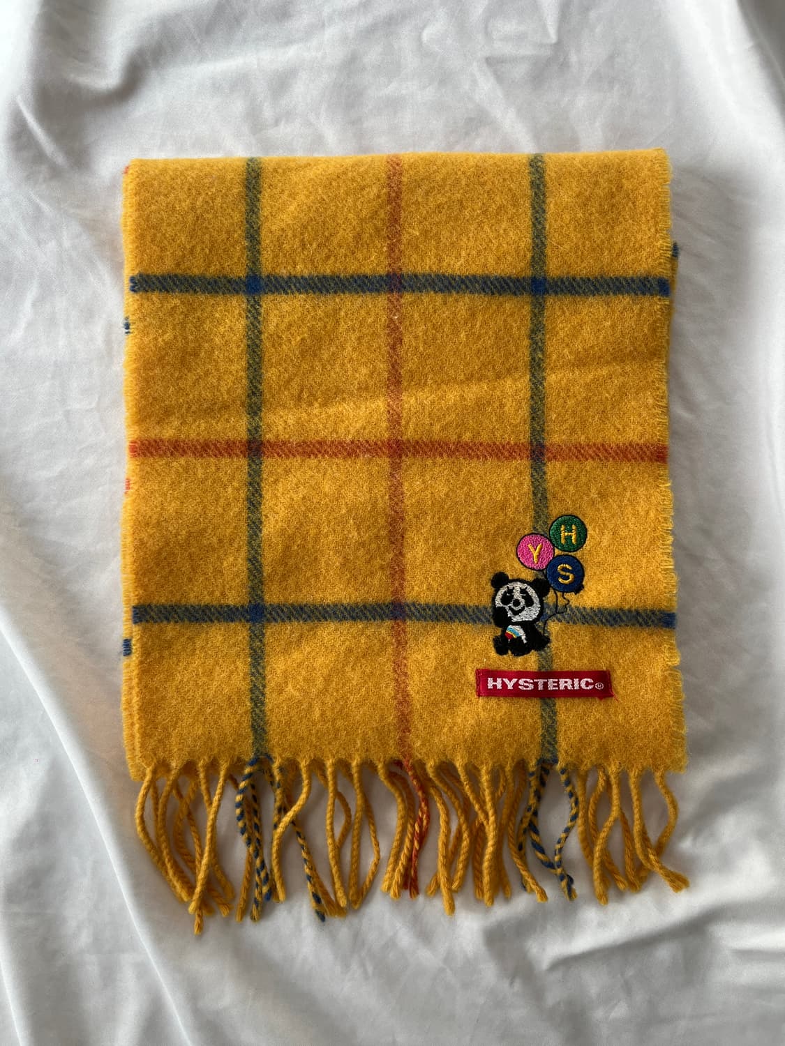 히스테릭 글래머 아카이브 팬더 자수 체크 머플러 상품이미지1