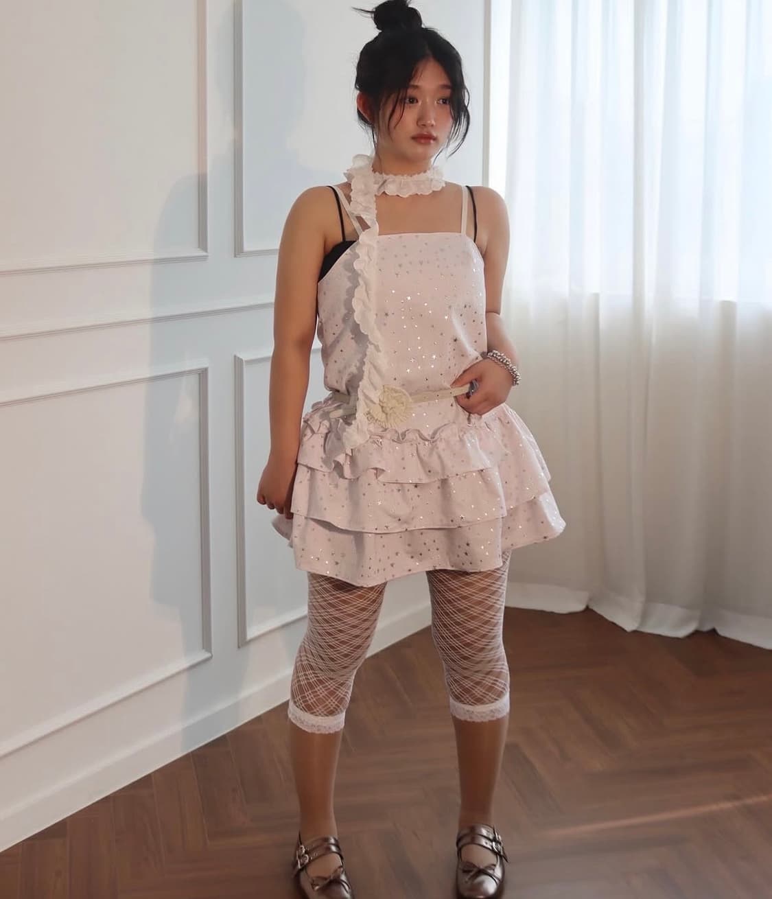 플러피하우스 스타 프릴 드레스(화이트) 상품이미지3