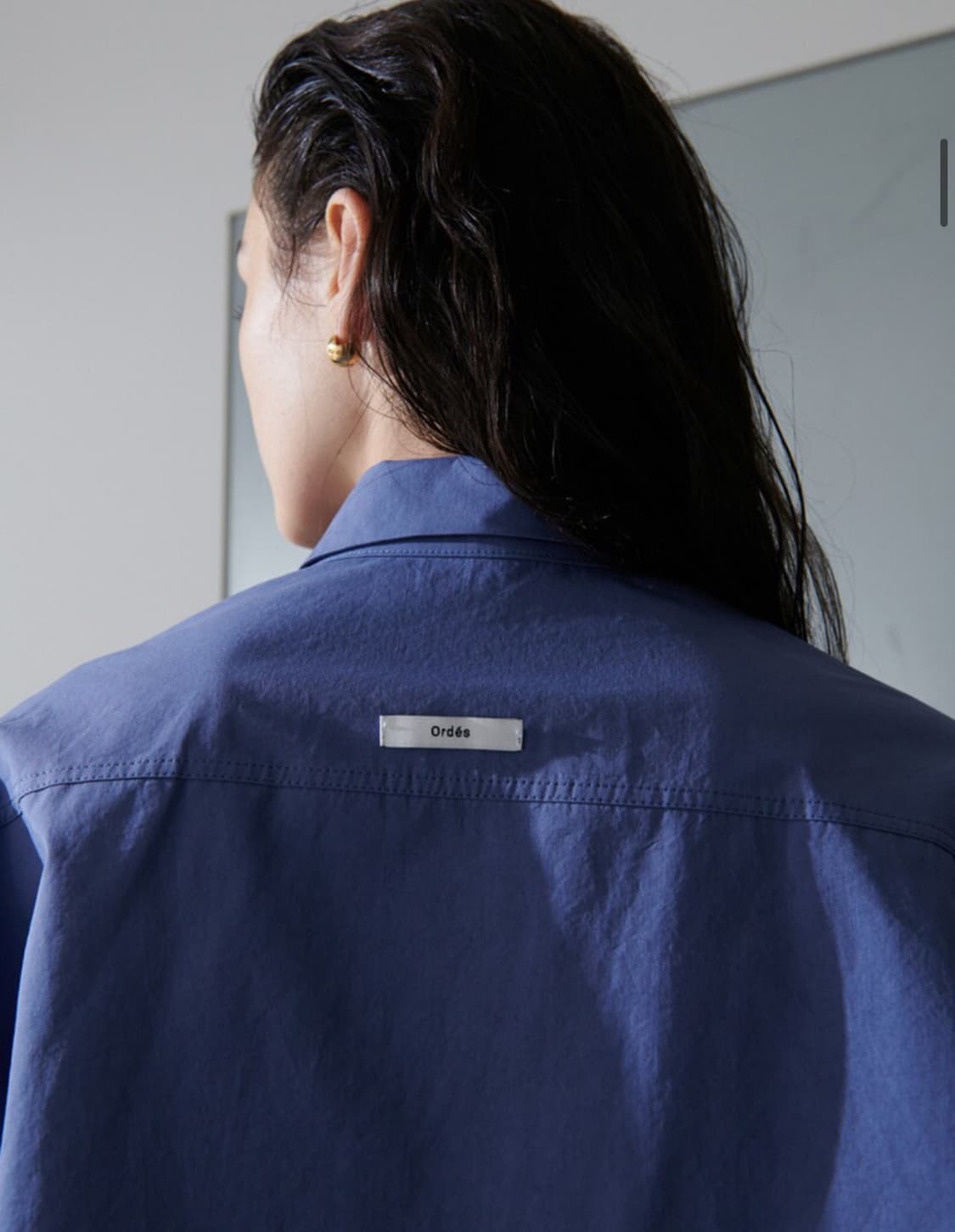 오데스 Ordes 더블 버튼 셔츠 블루 상품이미지6