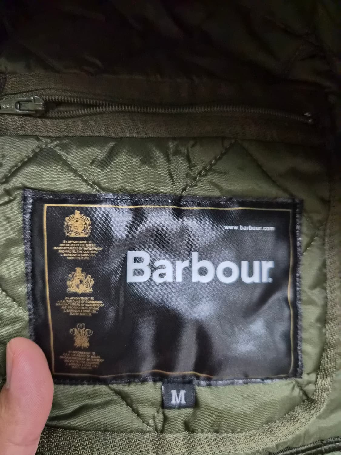 M/100) 바버 리데스데일 퀼팅자켓 올리브 팝니다 상품이미지5
