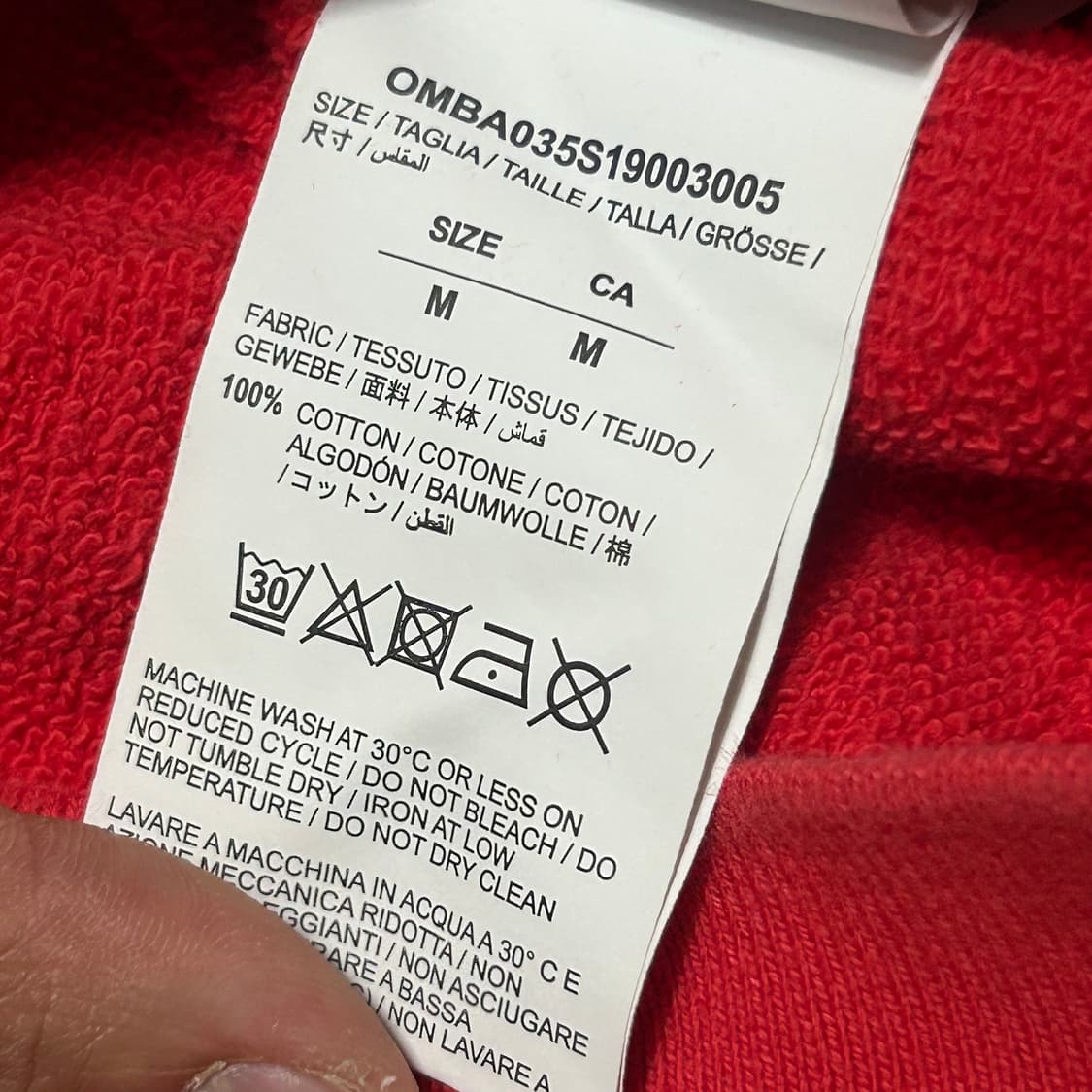 M 오프화이트 모나리자 프린트 레드 맨투맨  상품이미지5