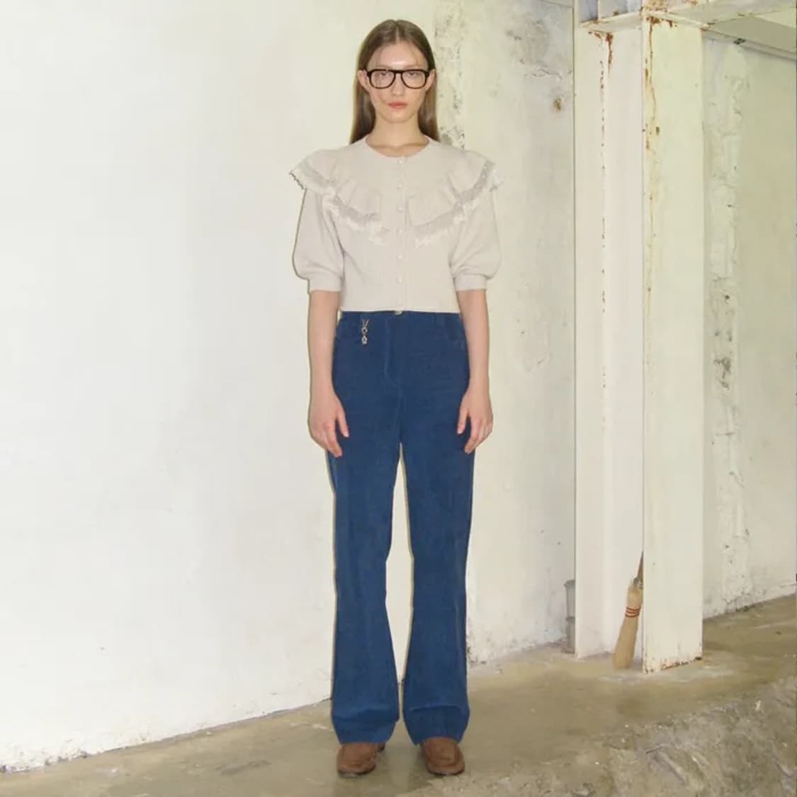 시눈 러플 퍼프 가디건 오트밀 상품이미지3