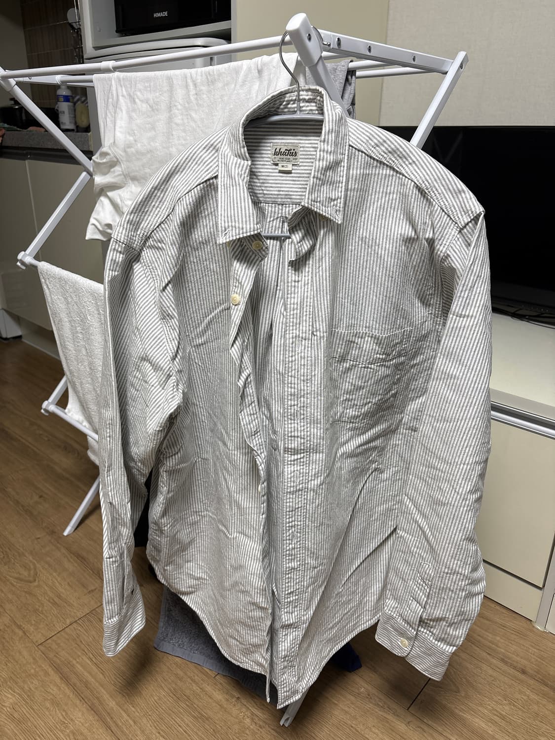 카키스 스트라이프 셔츠 상품이미지1