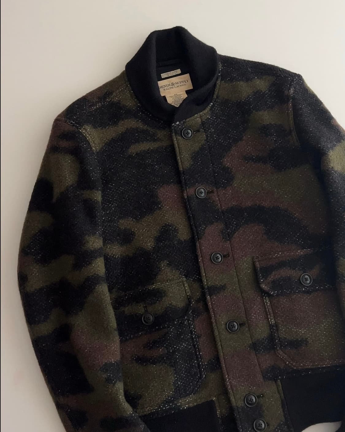 데님앤서플라이 랄프로렌 카모 울 혼방 자켓 M 상품이미지4