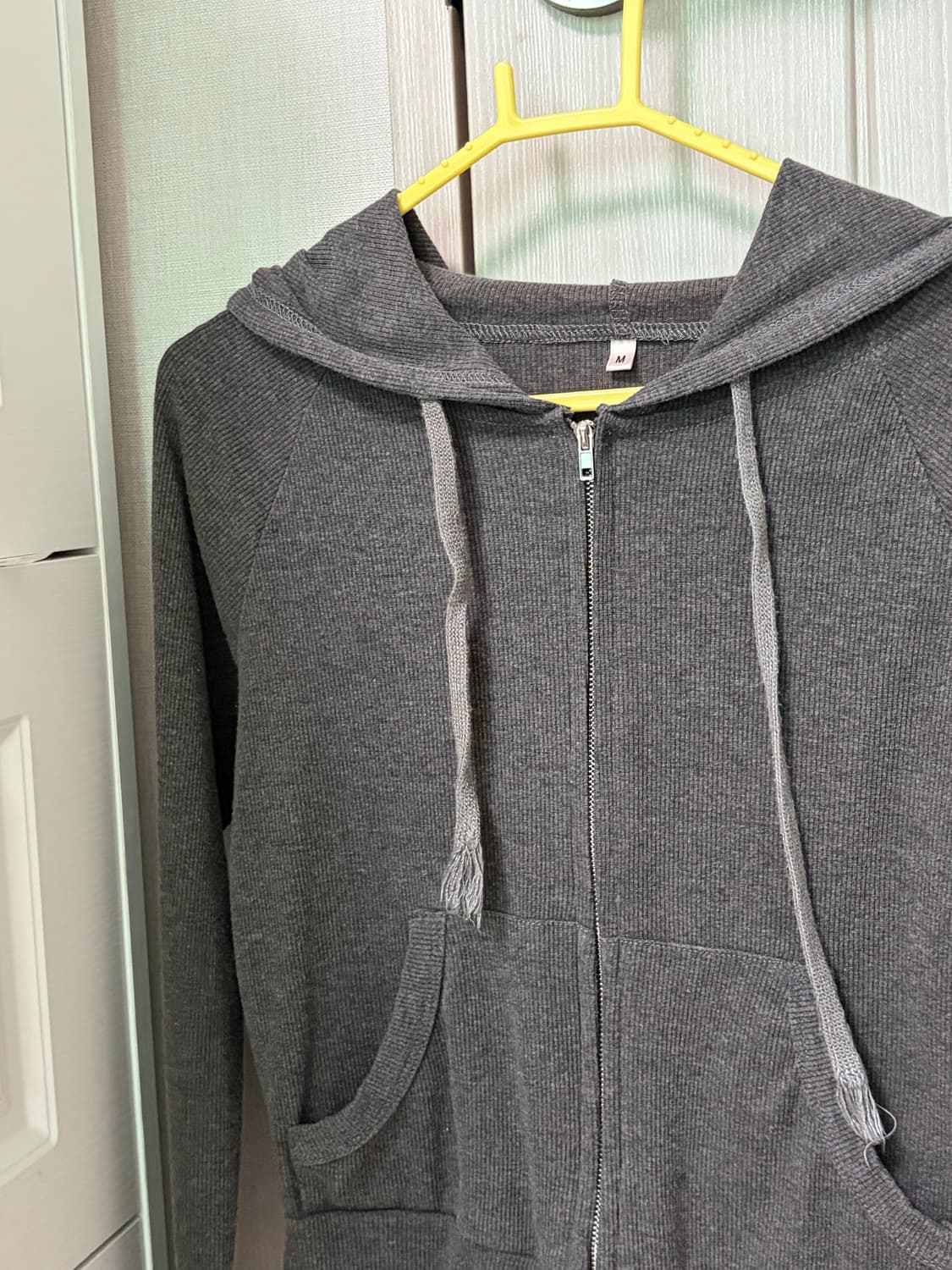 빈티지맛 차콜 딱붙 후드집업 상품이미지3