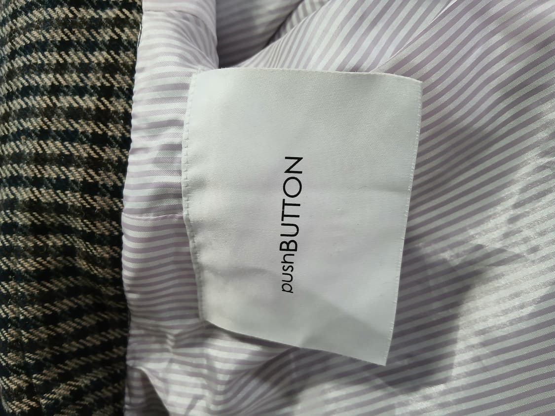 푸시버튼 체크 롱 코트 상품이미지4