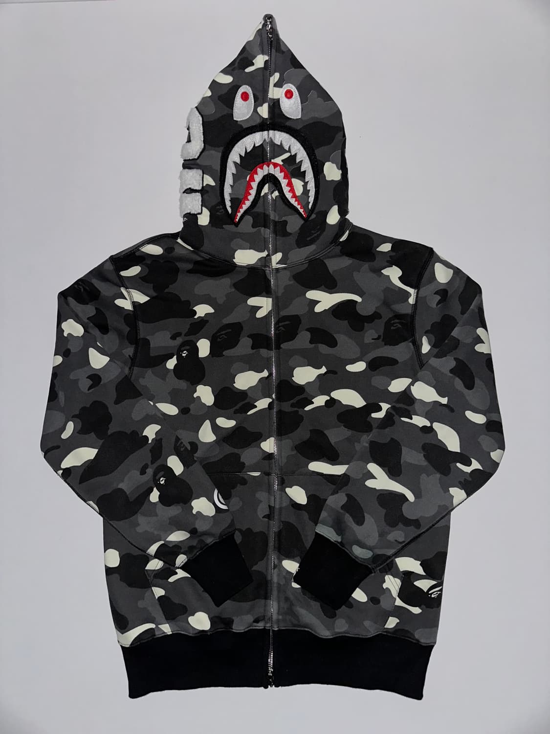 베이프 샤크 후드집업 카모 L 상품이미지3