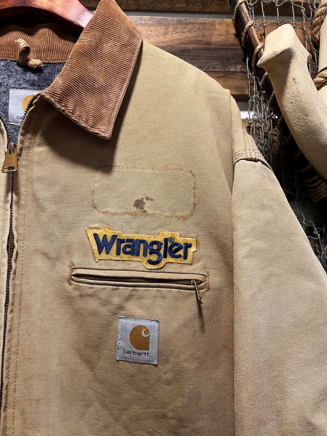 [3XL]칼하트 USA J97 디트로이트 랭글러 패치업 브라운 워크 자켓 상품이미지4