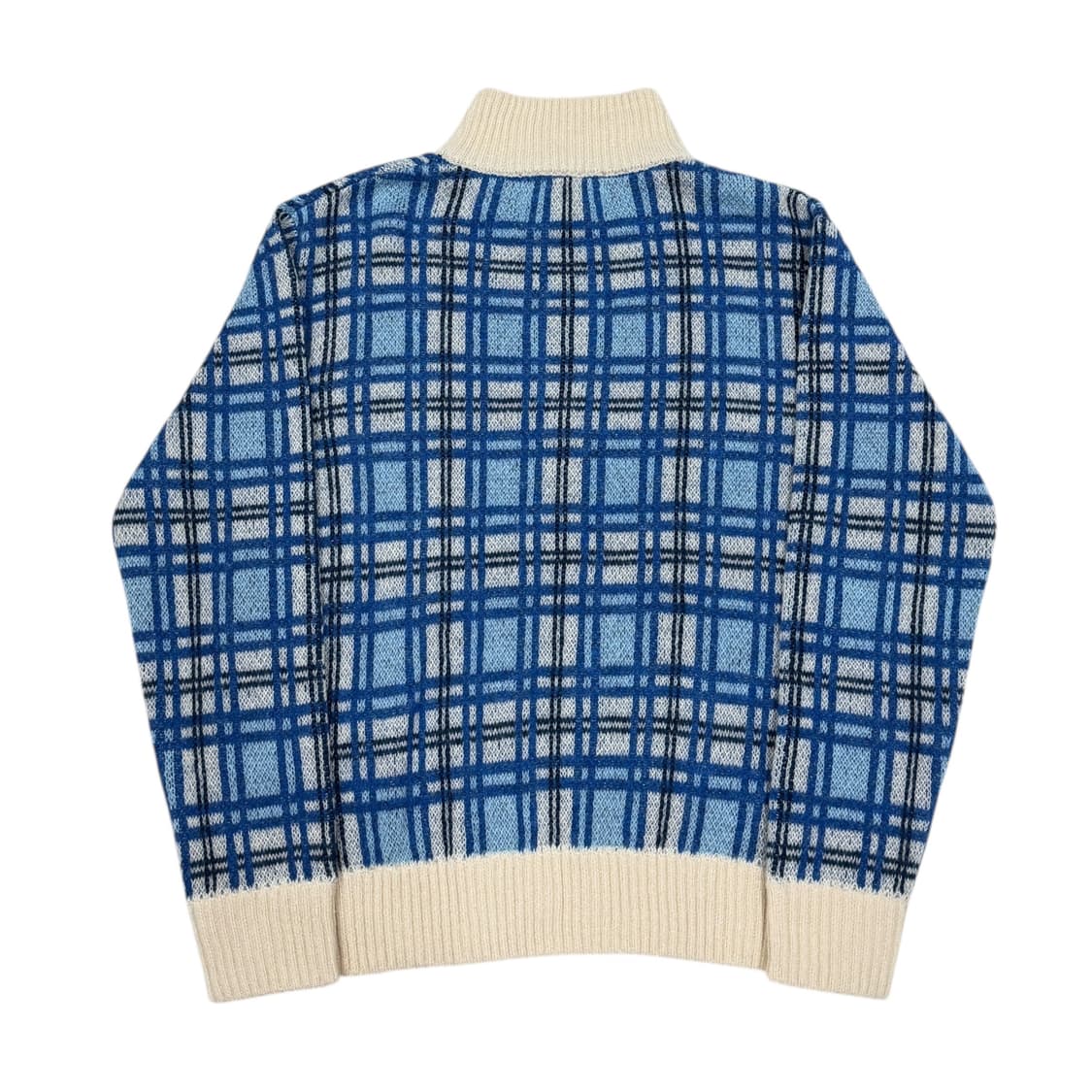 스컬프터 모헤어 체크집업 니트 멀티 블루 L 상품이미지3