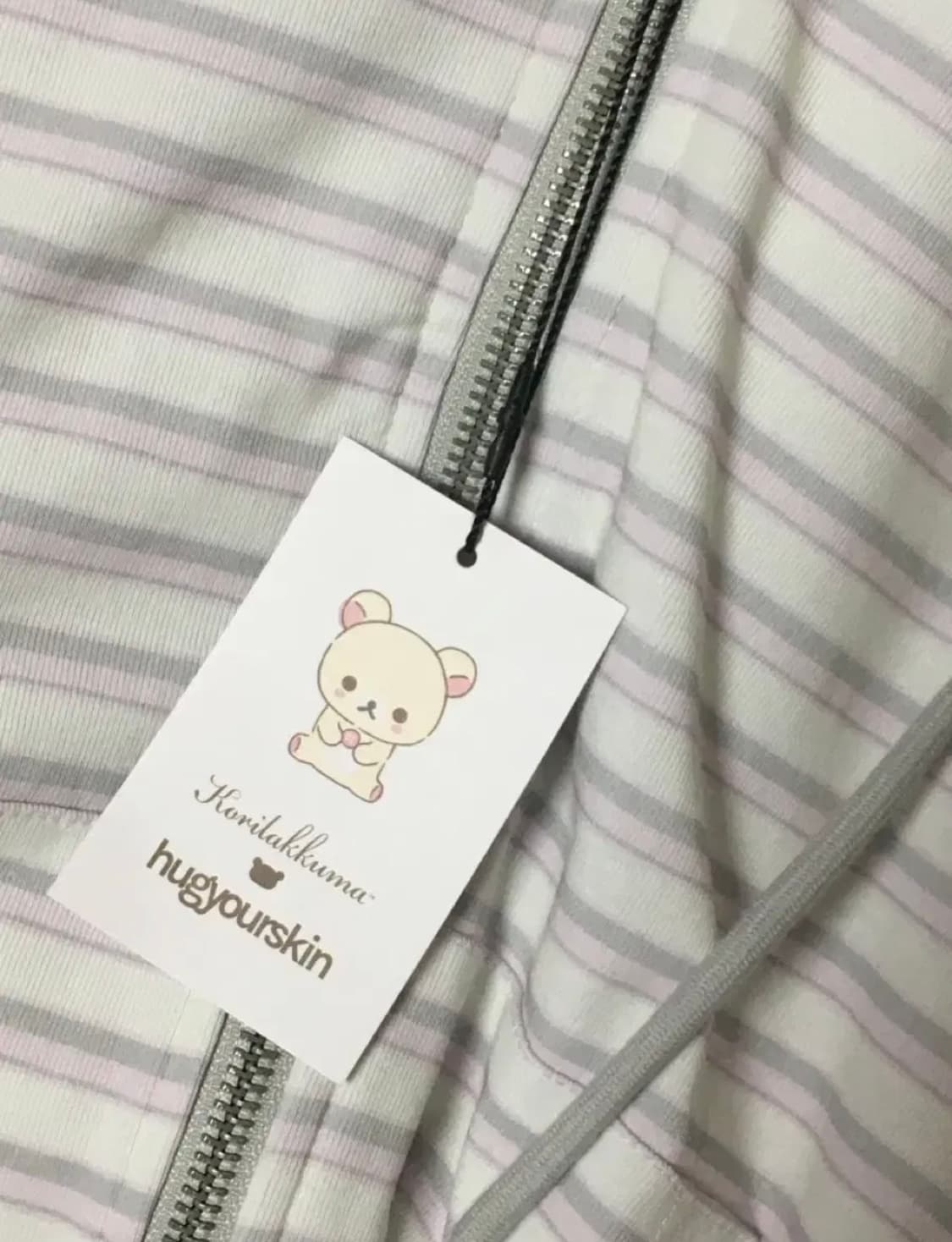 (새상품) 허그유어스킨 코리락쿠마 스트라이프 후드집업 상품이미지2