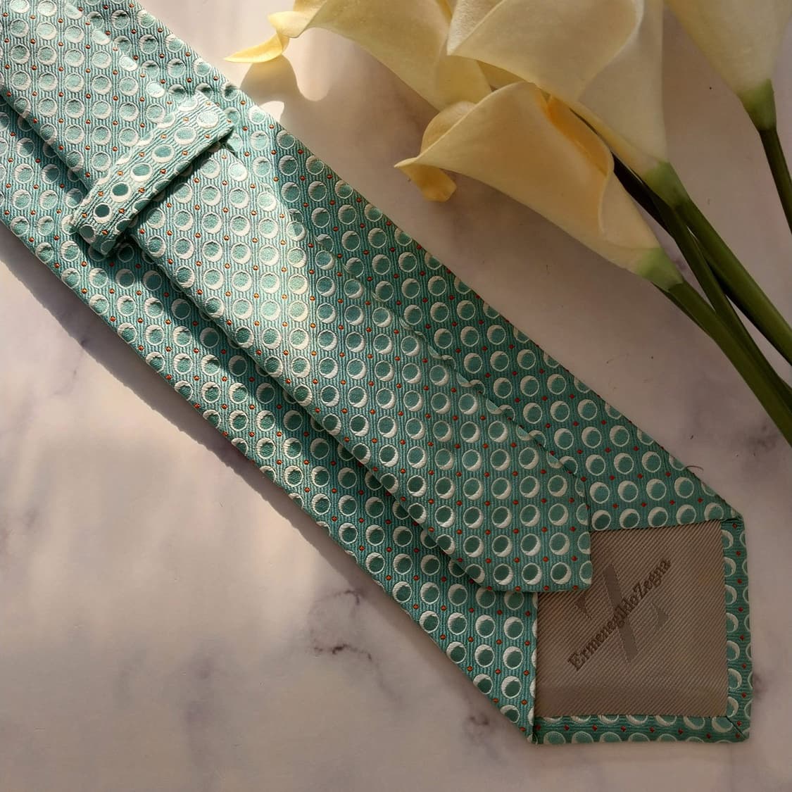 제냐 실크 민트 자카드 패턴 넥타이 9.2cm A+등급 K1386
 상품이미지9