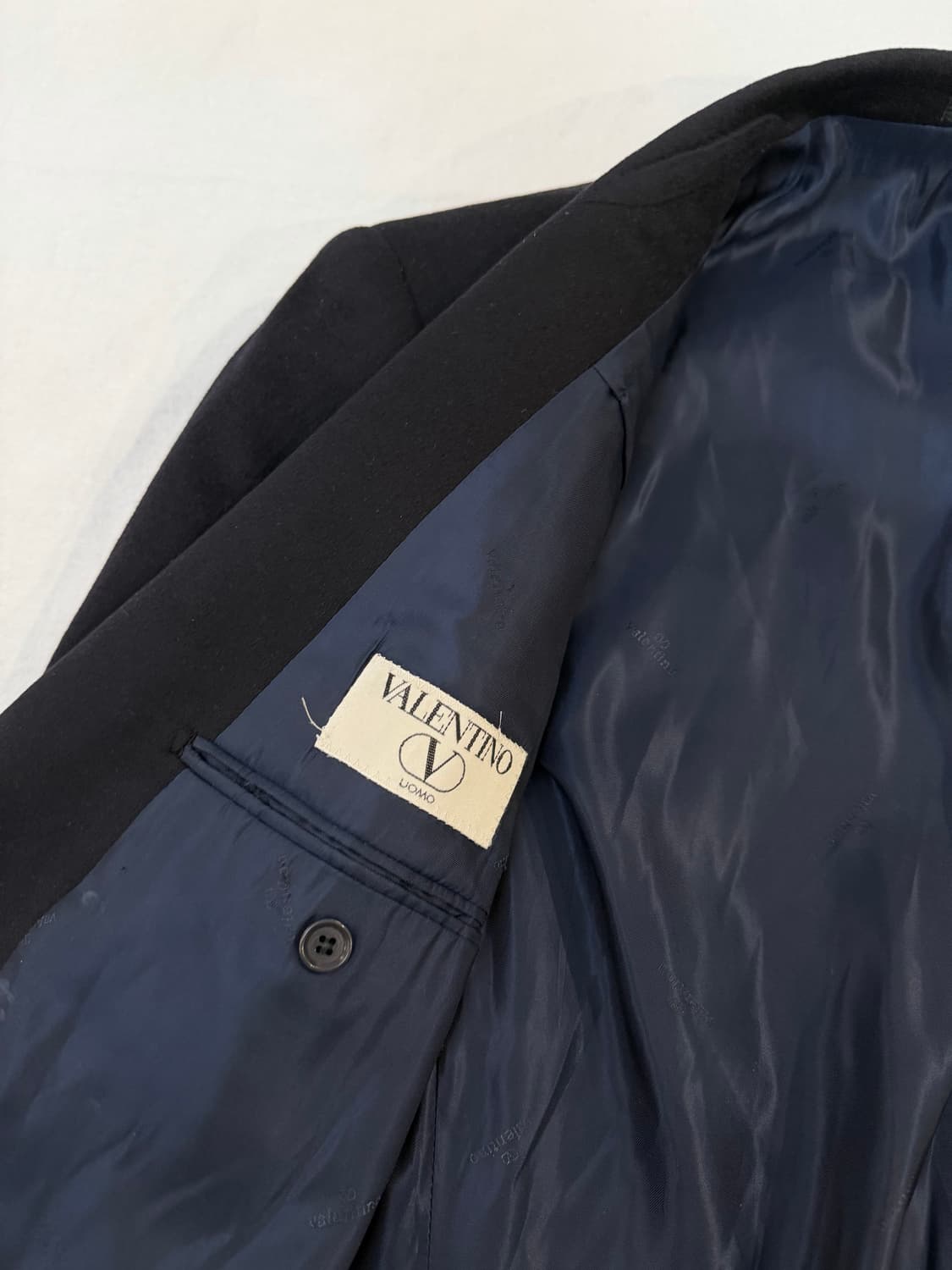 90s 발렌티노 로로피아나 캐시미어 금장 블레이저 코트 블랙 상품이미지5