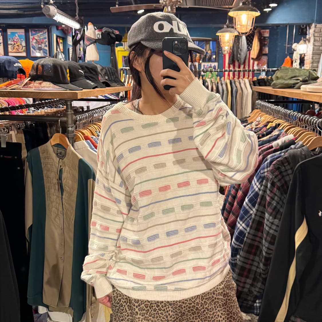 vintage 417 ven heusen 빈티지 박스 루즈 니트 상품이미지2