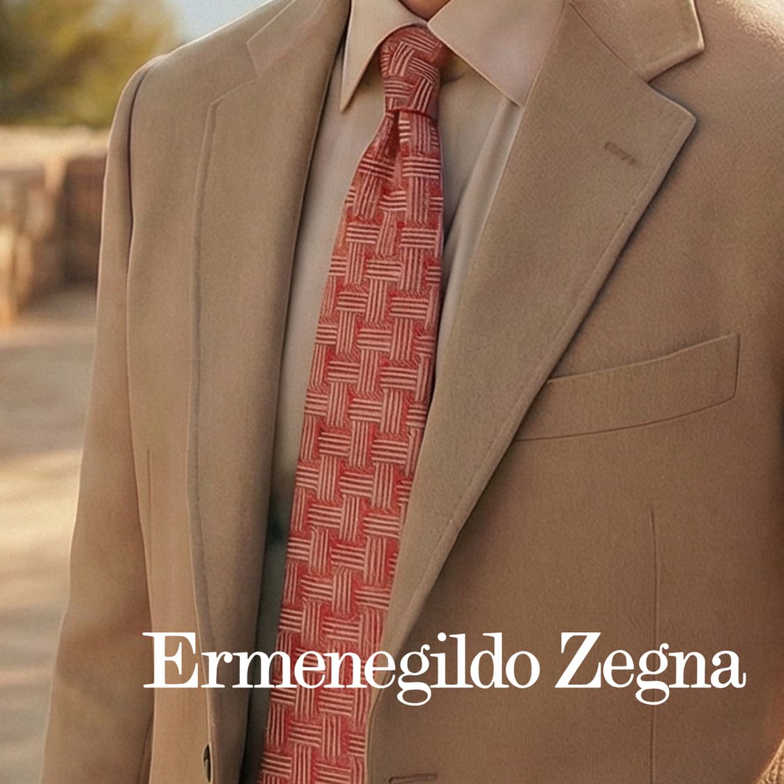 제냐 실크 레드 기하 자카드 넥타이 9.1cm A+등급 K1842
 상품이미지1