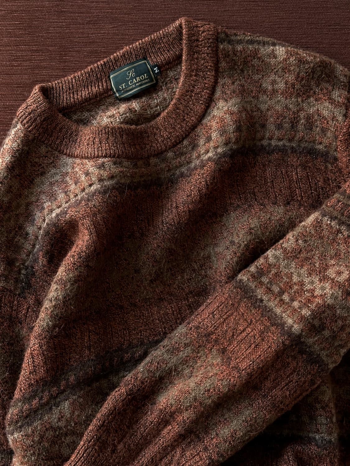 Alpaca wool blend pattern knit P/O 상품이미지1