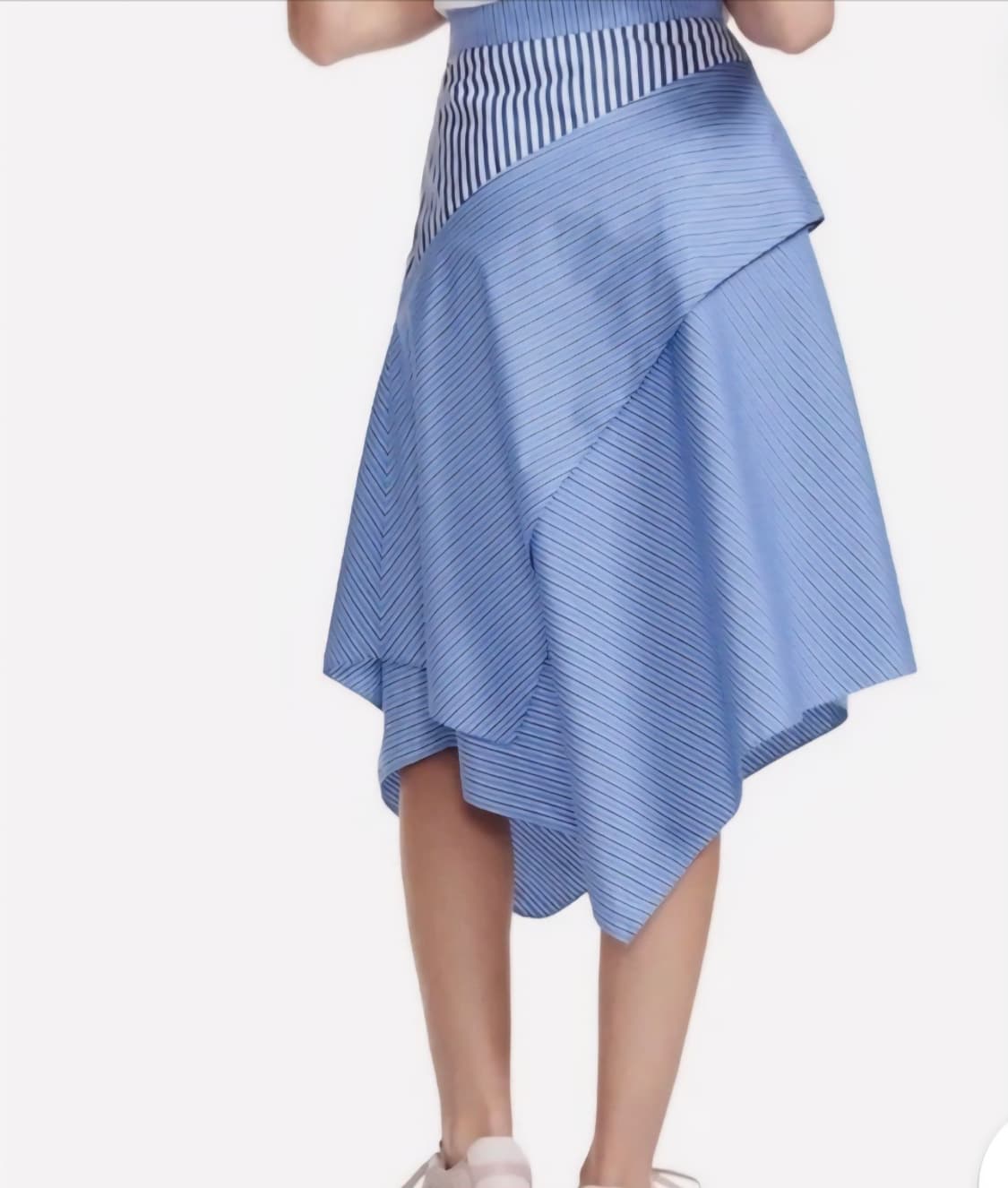 마쥬 미디 비대칭 블루 오버 스트라프 스커트 상품이미지4